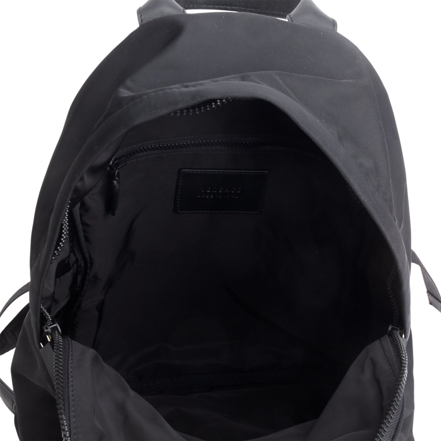 Versace Black Nylon Logo Print Backpack