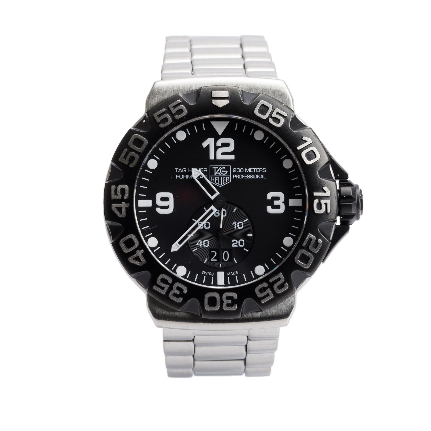 Tag Heuer Stainless Steel Formula 1 44 MM Quartz Watch Black Dial WAH1010