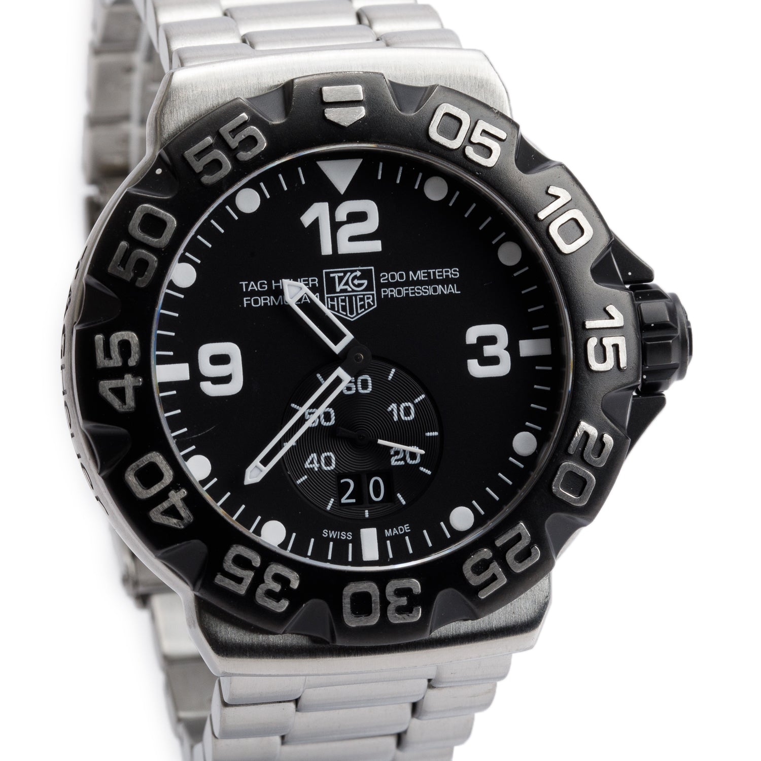 Tag Heuer Stainless Steel Formula 1 44 MM Quartz Watch Black Dial WAH1010