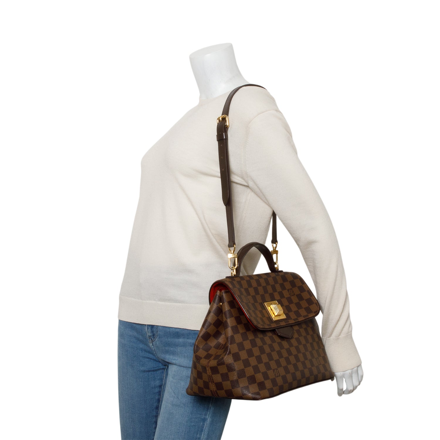 Louis Vuitton Damier Ebene Bergamo MM w/ Receipt & Strap