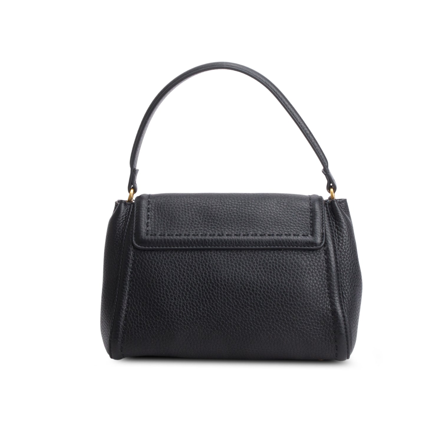Valentino Black Grainy Calfskin VLogo All Time Small Top Handle Bag w/ Strap