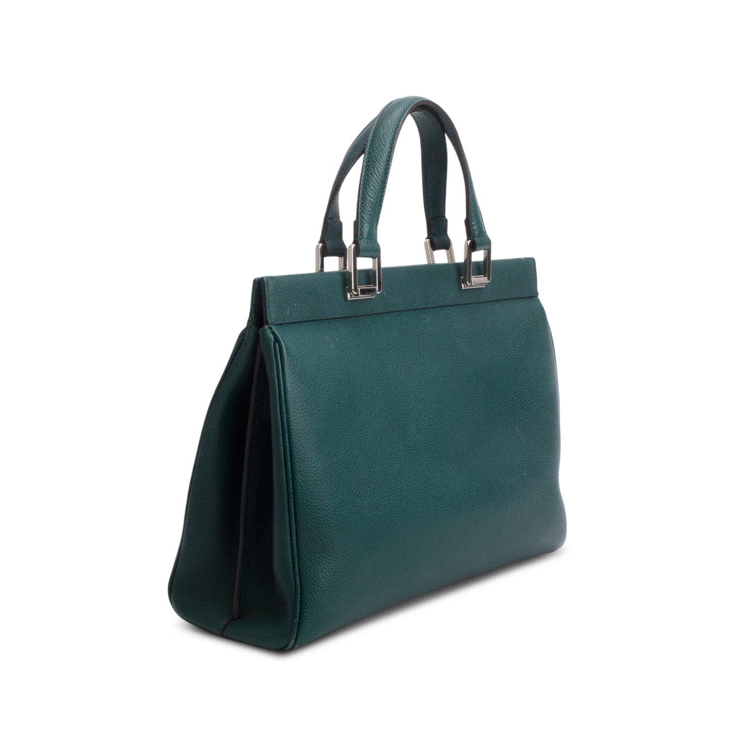 Gucci Green Grainy Calfskin Medium Zumi Top Handle w/ Strap