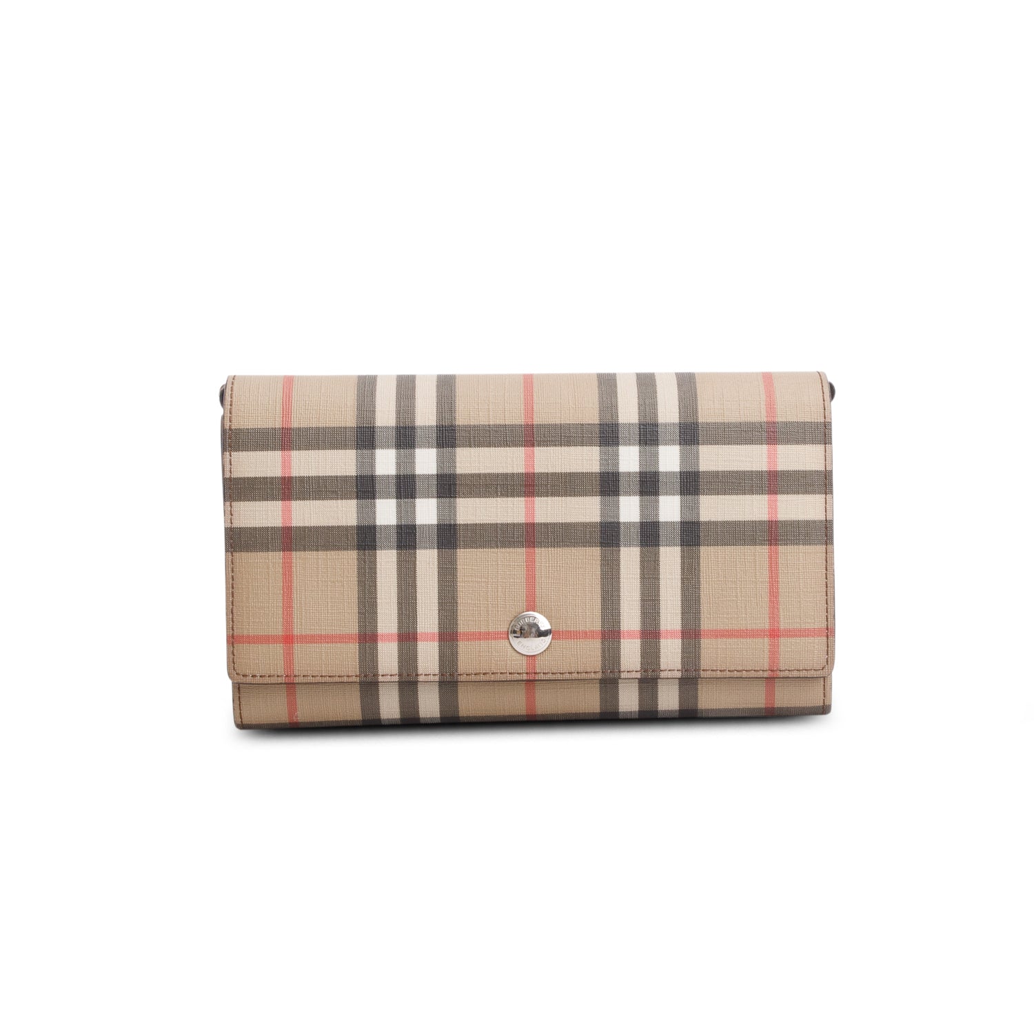 Burberry Brown Vintage Check Hannah Wallet on Strap