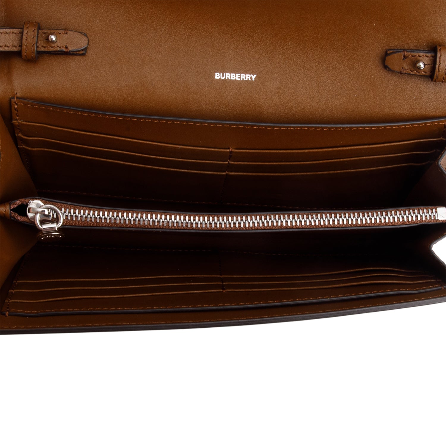 Burberry Brown Vintage Check Hannah Wallet on Strap