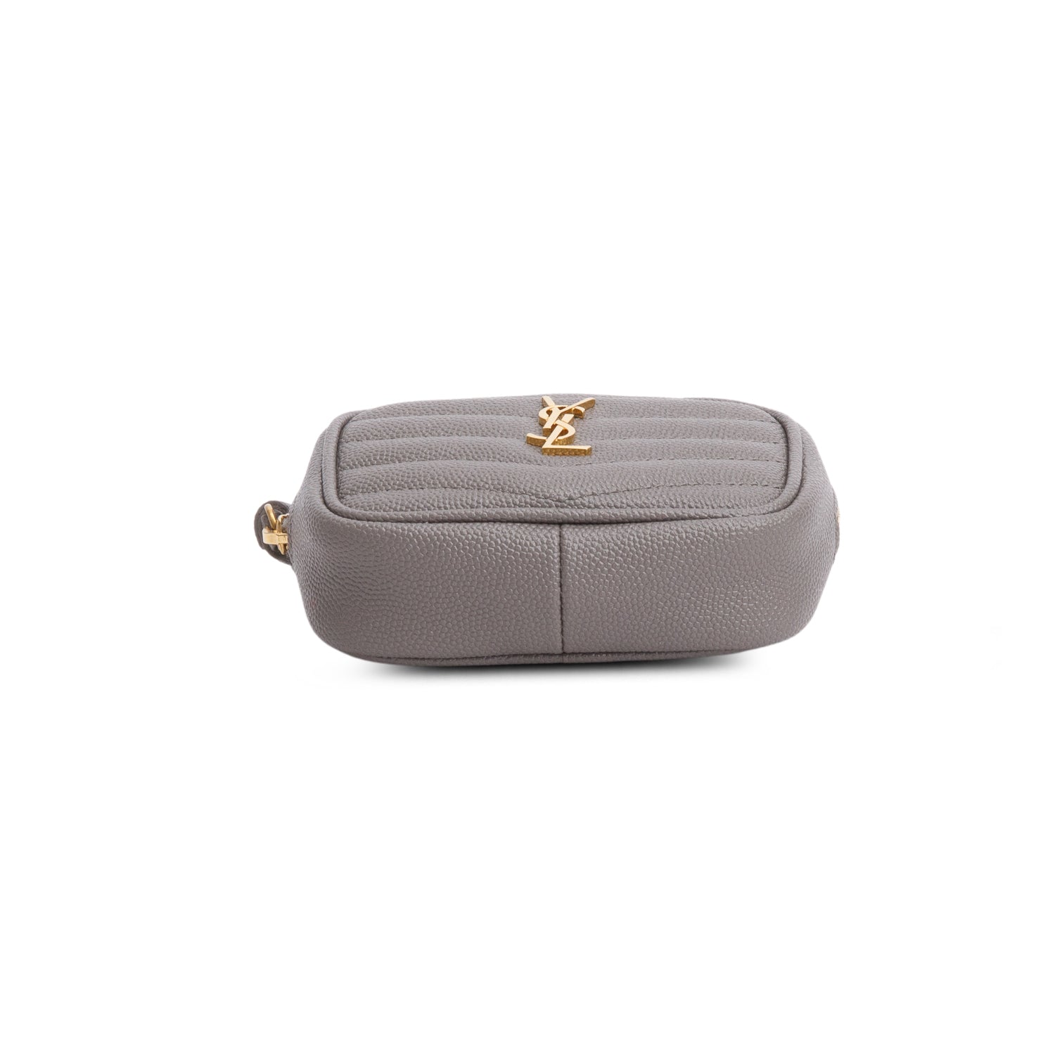 Saint Laurent 2020 Grey Grain de Poudre Matelasse Monogram Baby Lou Camera Bag