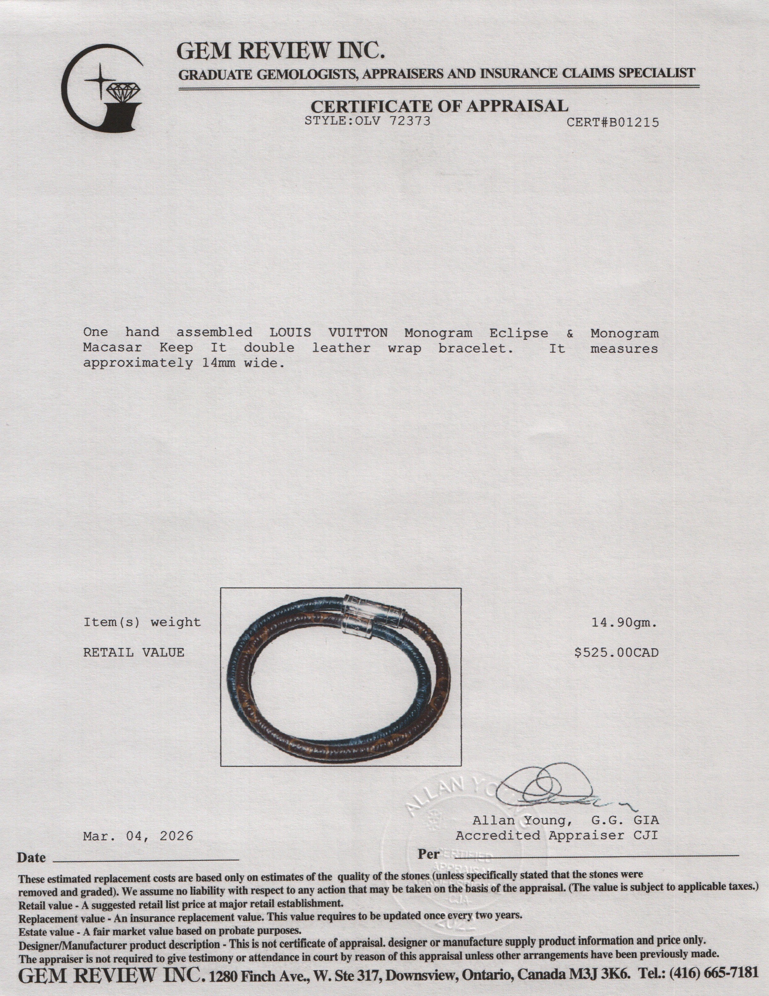Louis Vuitton Monogram Eclipse & Monogram Macasar Keep It Double Leather Wrap Bracelet w/ Box