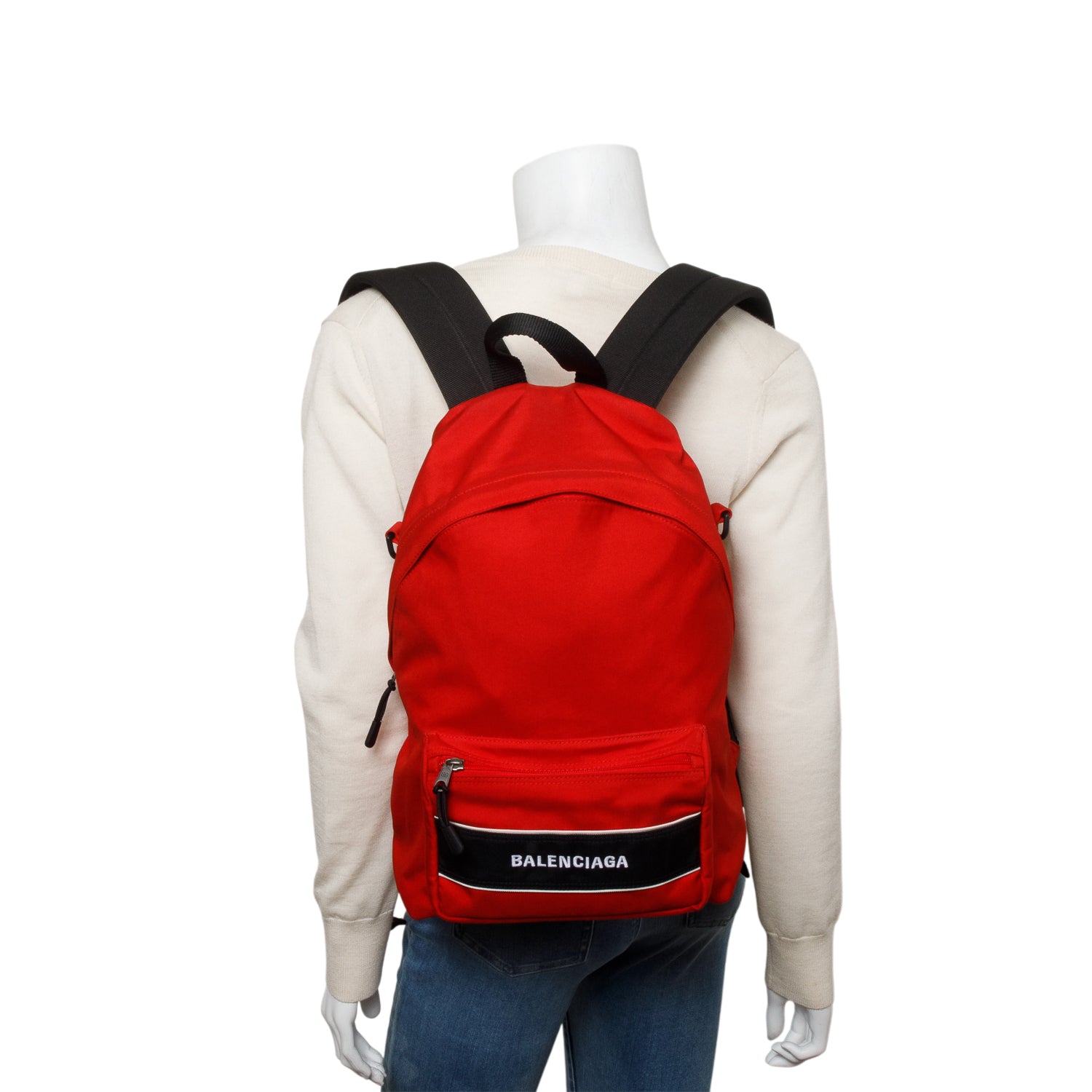 Balenciaga Red Canvas Sport Crossbody Backpack