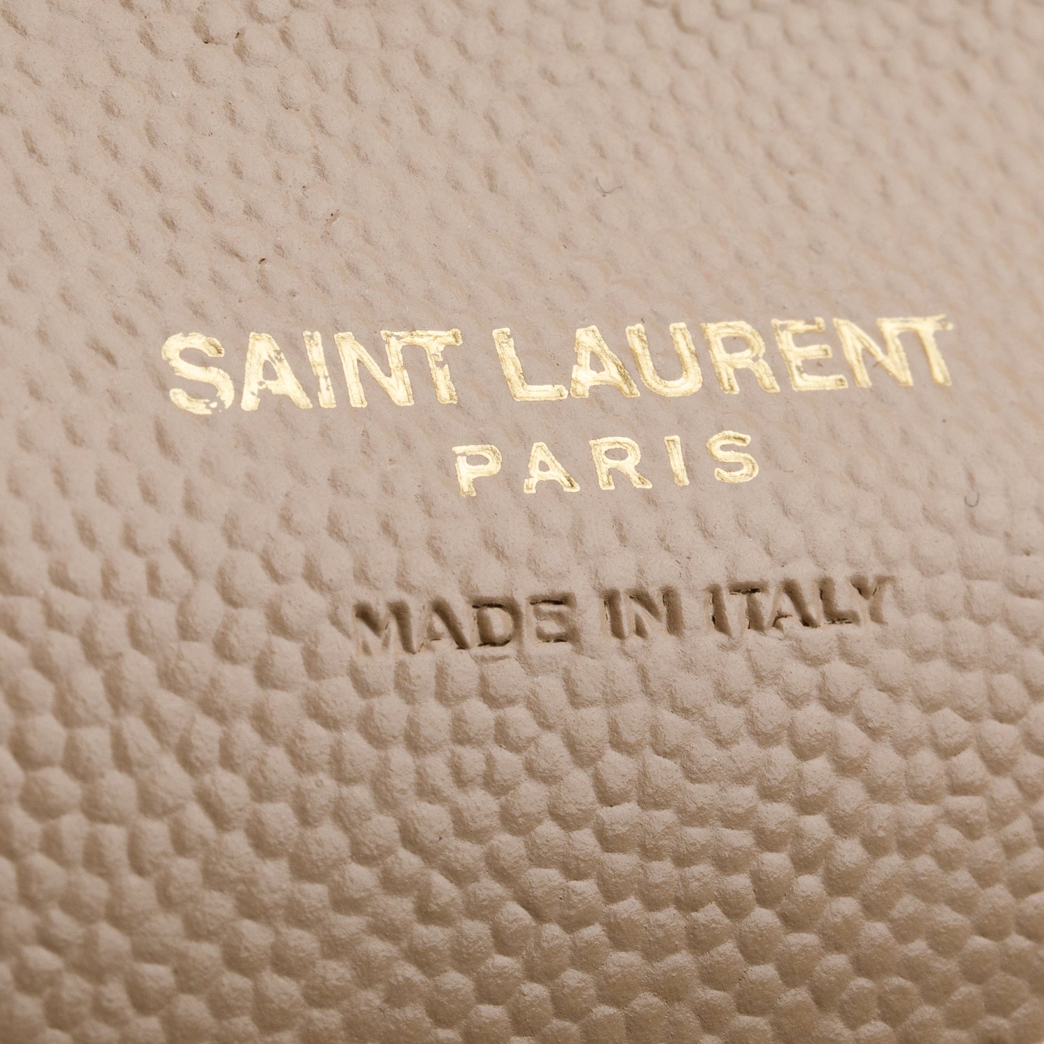 Saint Laurent 2021 Beige Grain de Poudre Matelasse Leather Cassandre Flap Wristlet Pouch w/ Box