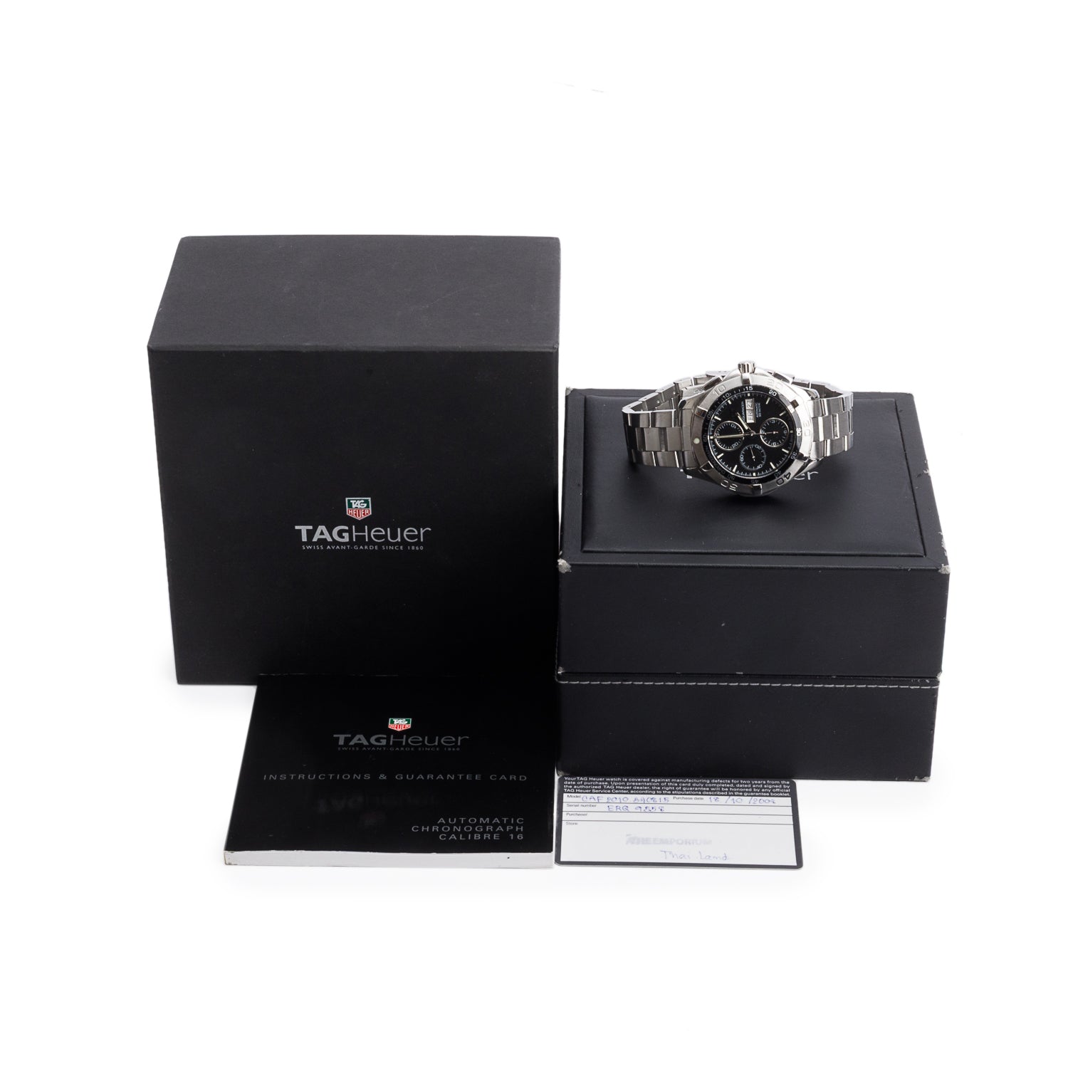 Tag Heuer Stainless Steel Aquaracer 43 MM Chronograph Automatic Watch Black Dial CAF2010 w/ Box & Papers