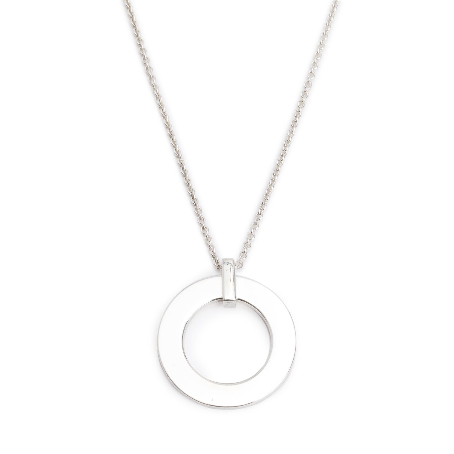 Tiffany & Co. Sterling Silver 1837 Open Circle Pendant Necklace