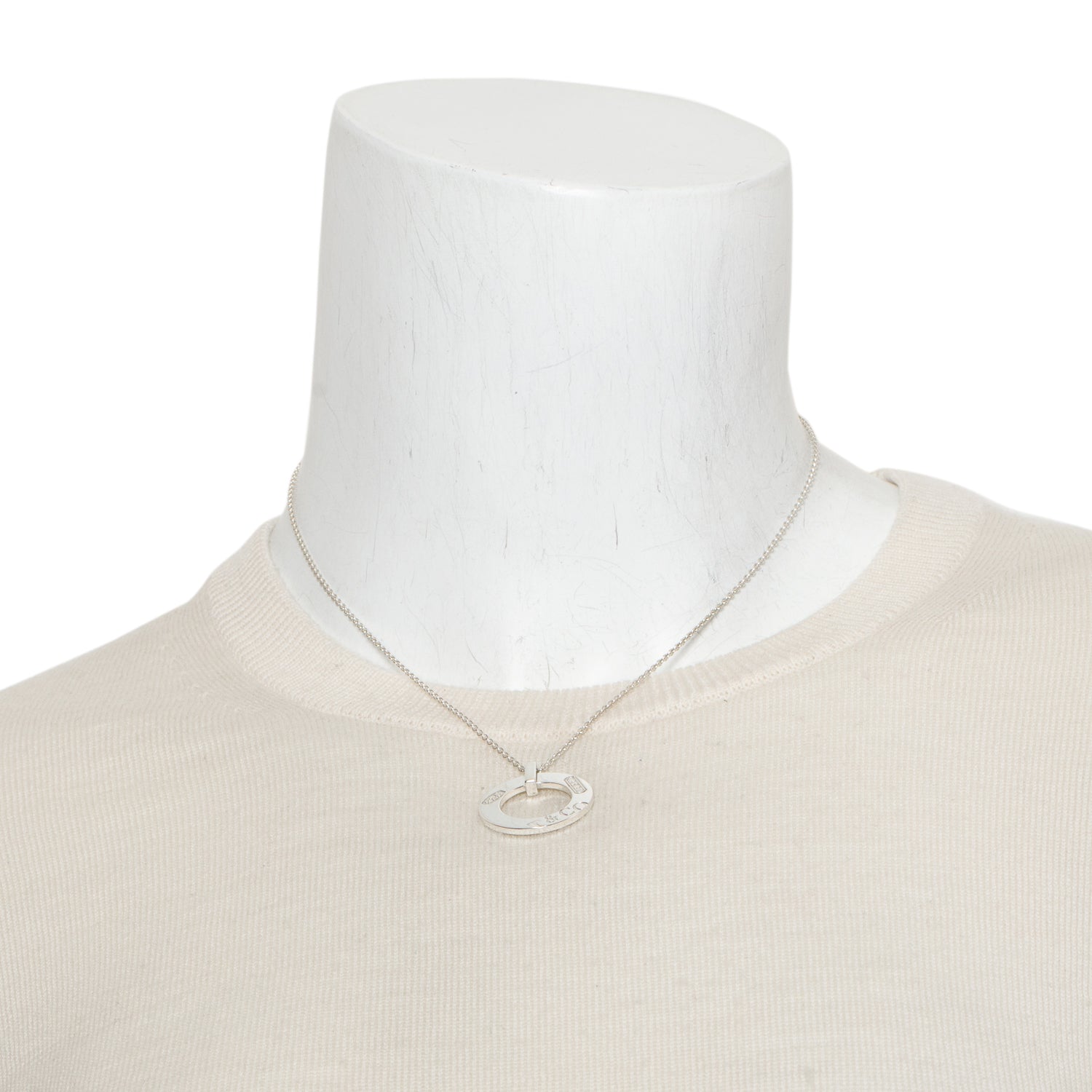 Tiffany & Co. Sterling Silver 1837 Open Circle Pendant Necklace