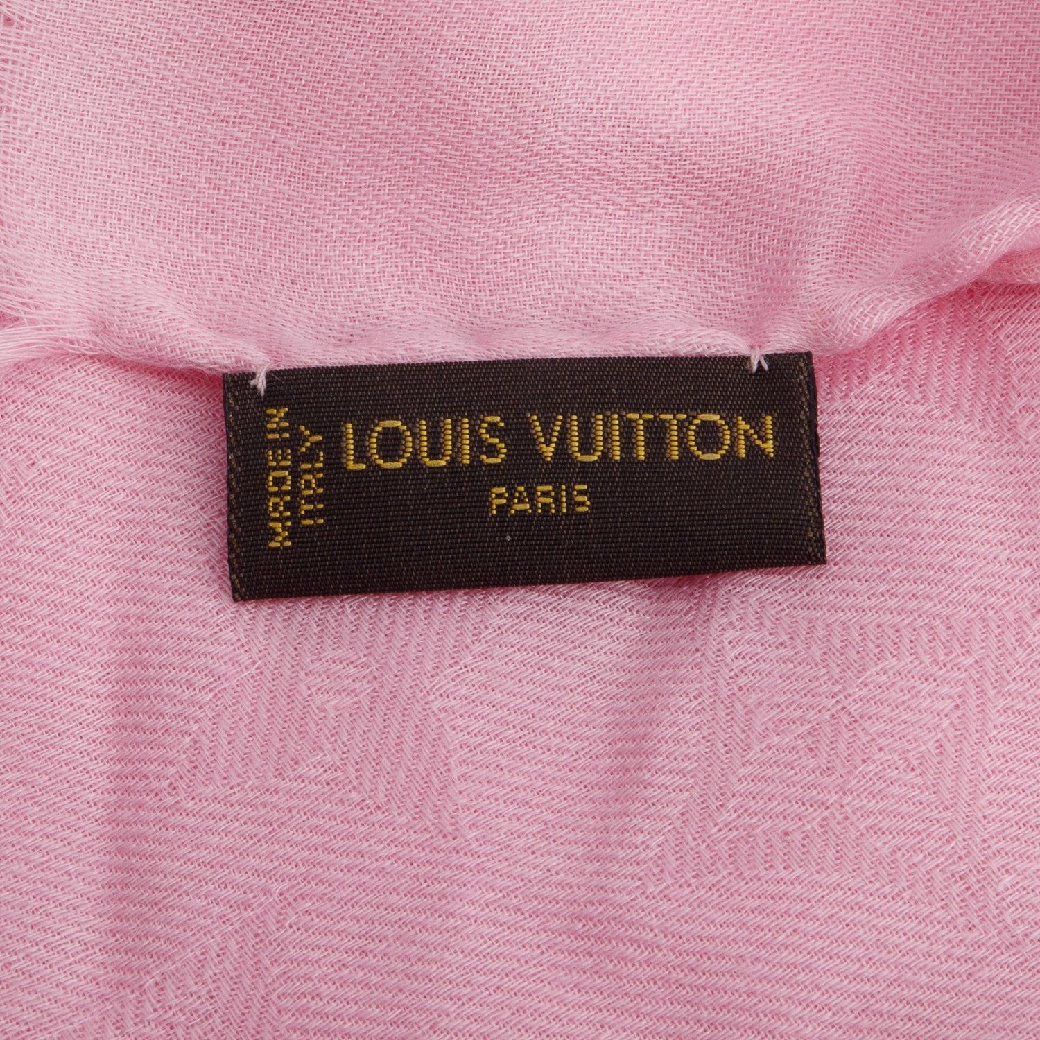 Louis Vuitton Pink Monogram Silk Wool Shawl Scarf
