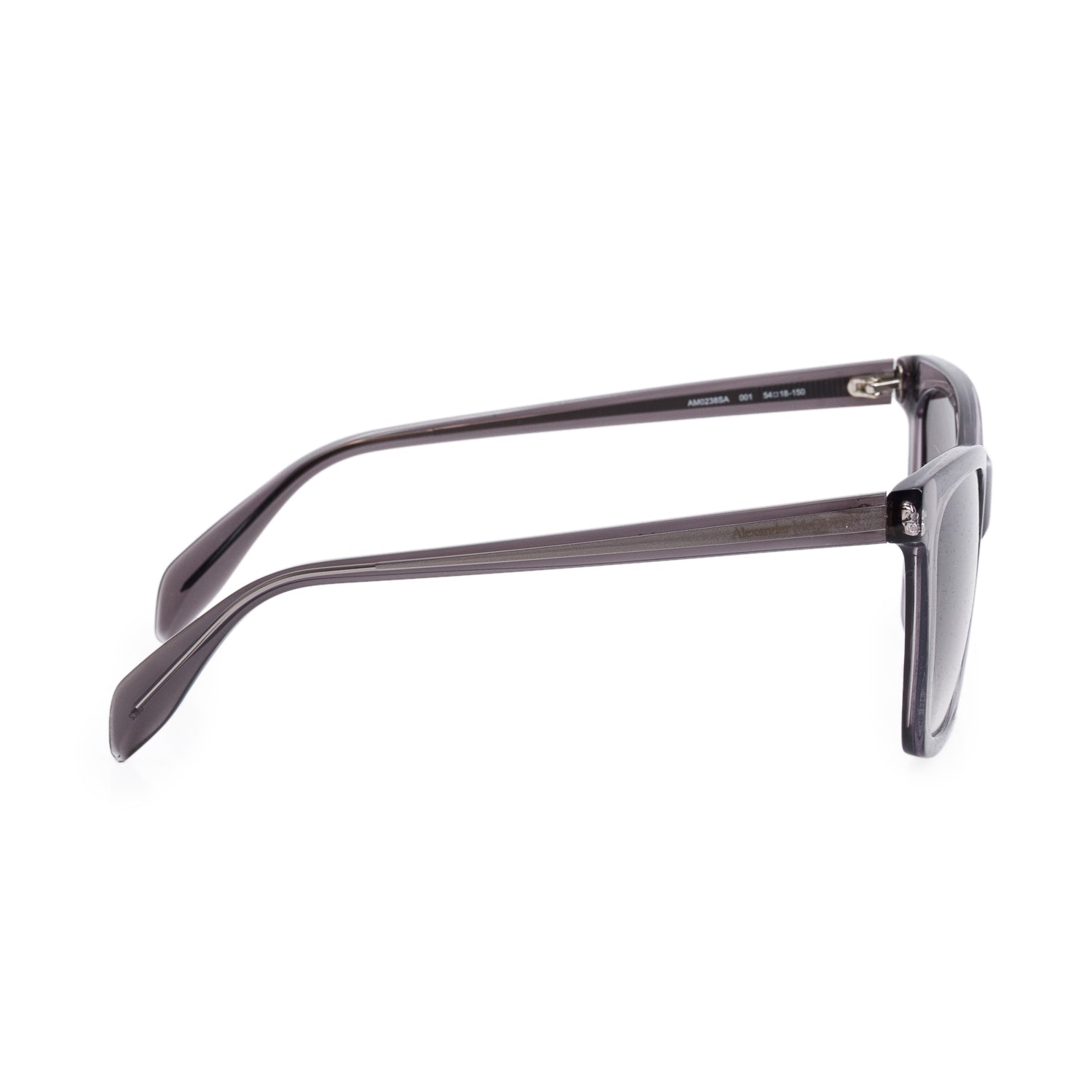 Alexander McQueen AM0238SA Grey Acetate Square Sunglasses w/ Box & Case