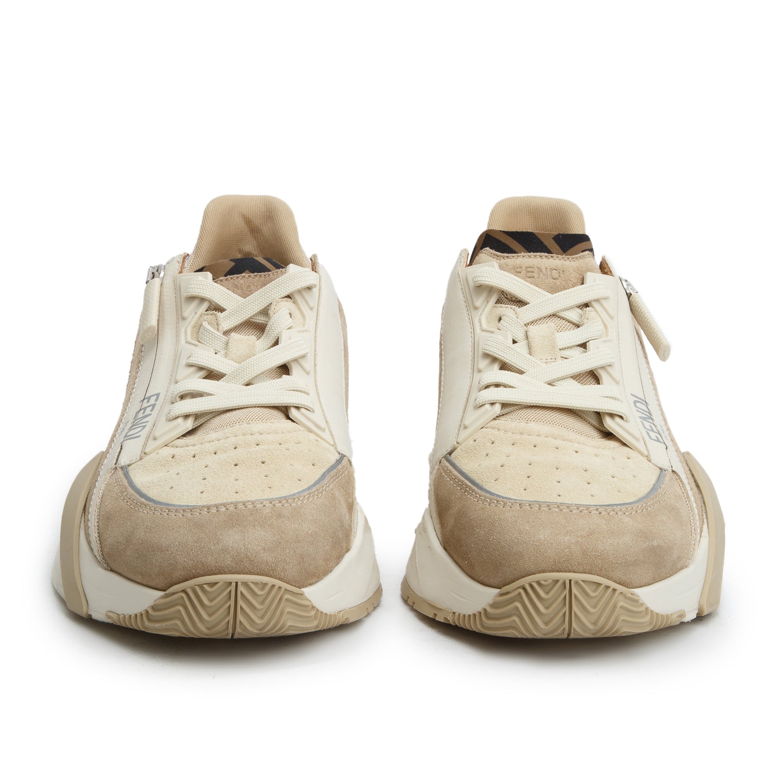 Fendi 2024 Brown Suede Fendi Flow Low Top Sneakers, Women's Size 40 w/ Receipt