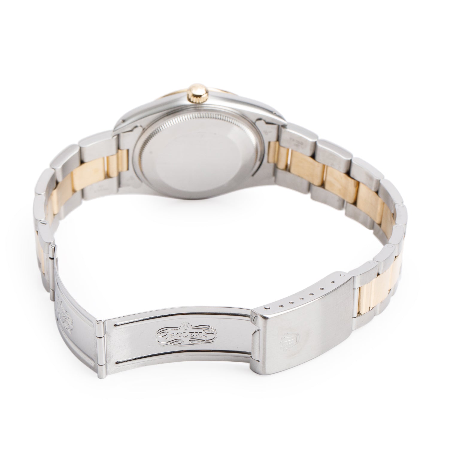 Rolex Stainless Steel & 18k Yellow Gold Oyster Perpetual 34 MM Watch Champagne Dial 14233 w/ Box