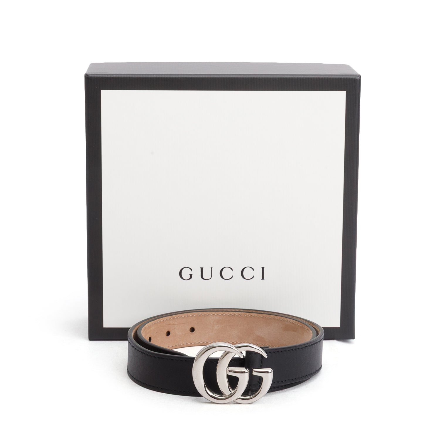 Gucci Black Leather GG Marmont Belt, Kid's Size L w/ Box