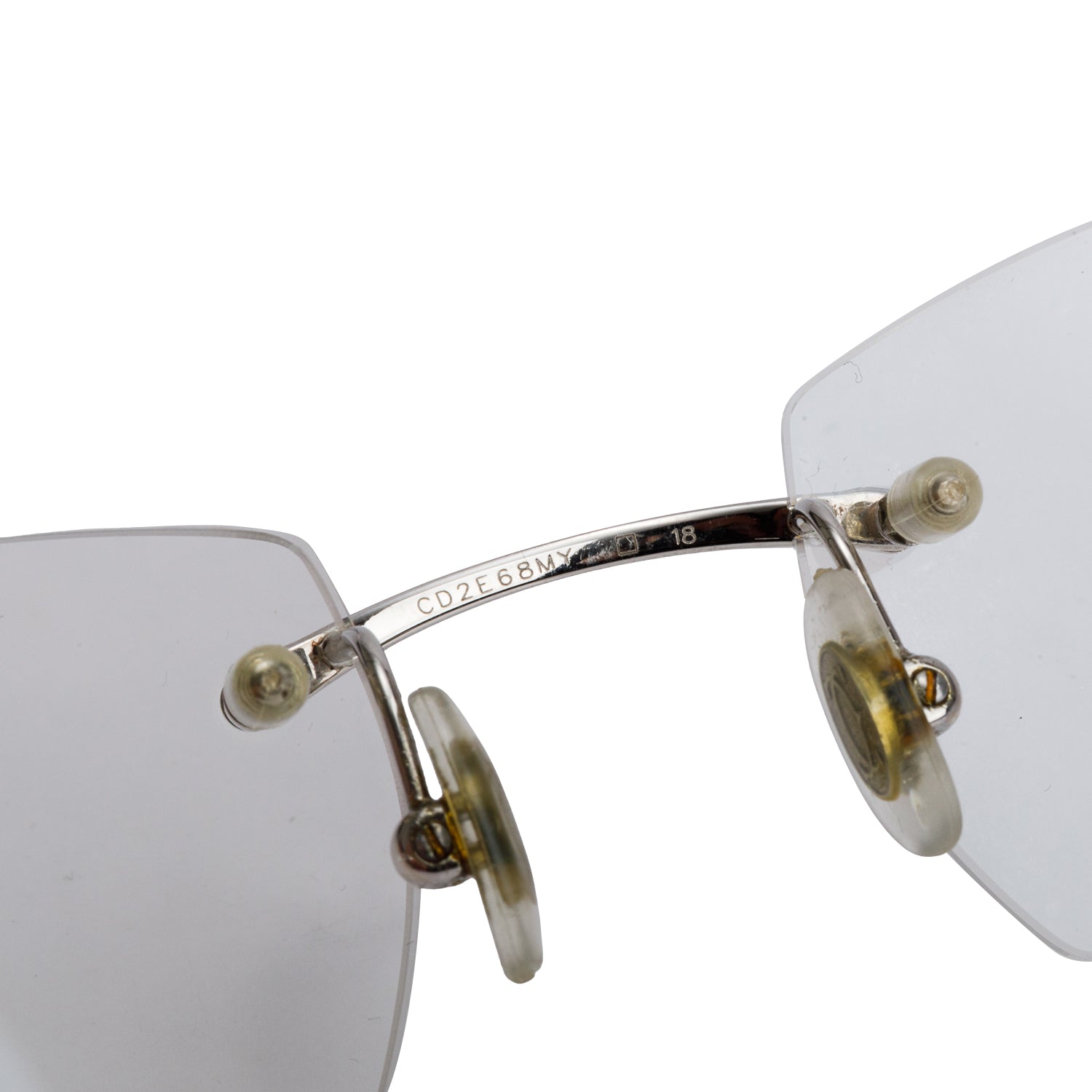 Cartier CT0061O Silver Rimless Panthere de Cartier Square Eye Glasses w/ Box & Case