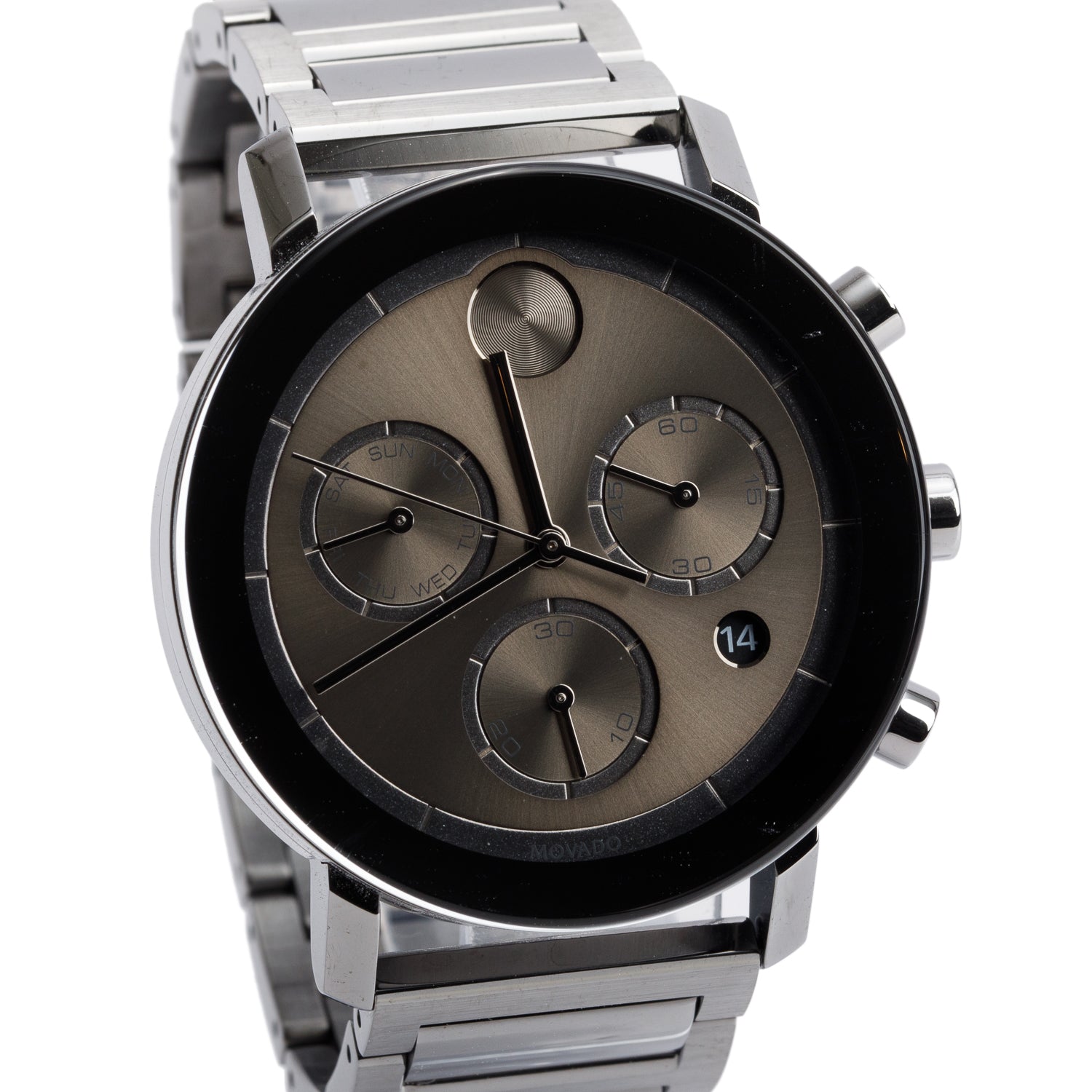 Movado Grey PVD Stainlesss Steel Bold Evolution 2.0 42 MM Quartz Watch Grey Dial