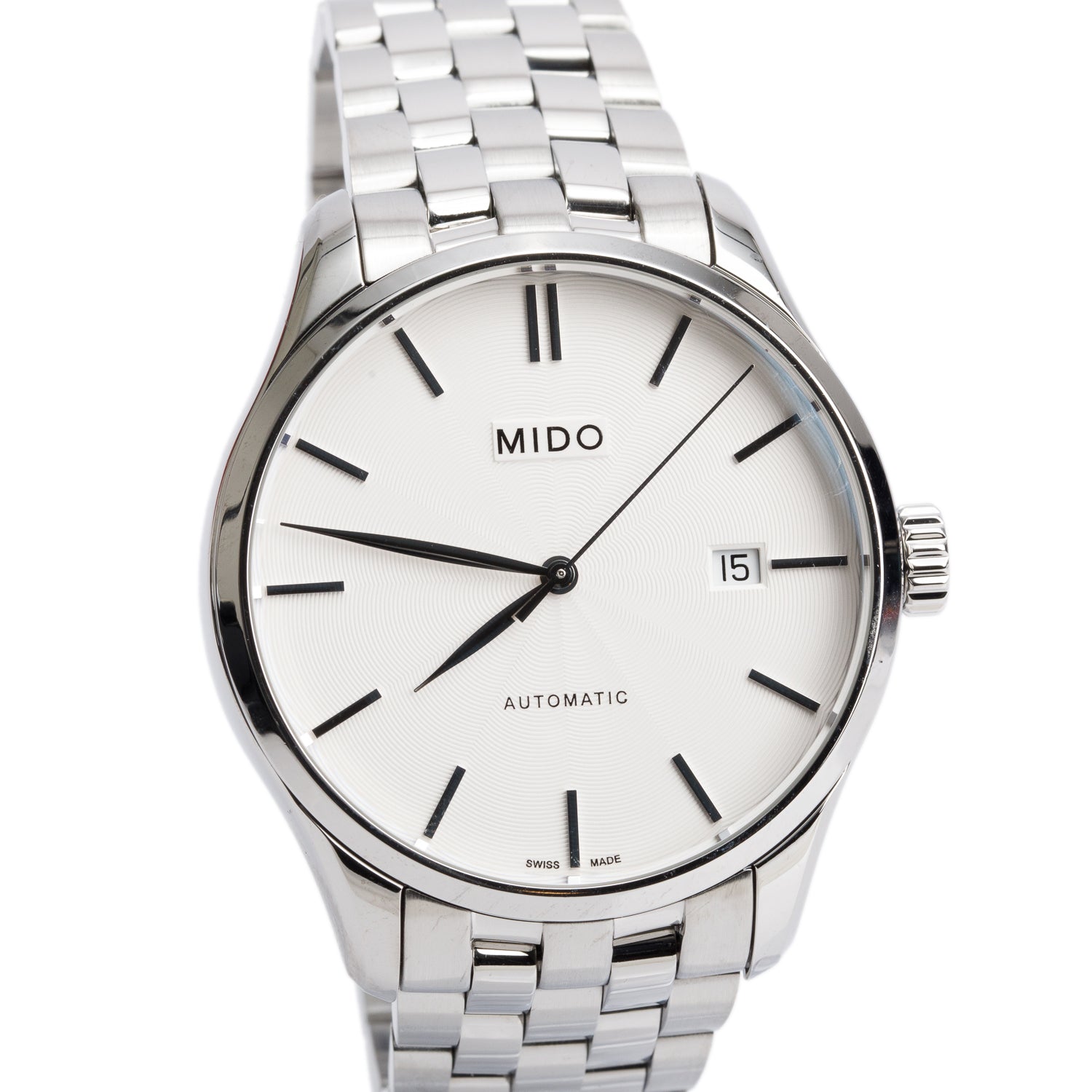 Mido Stainless Steel Belluna II 40 MM Automatic Watch White Dial