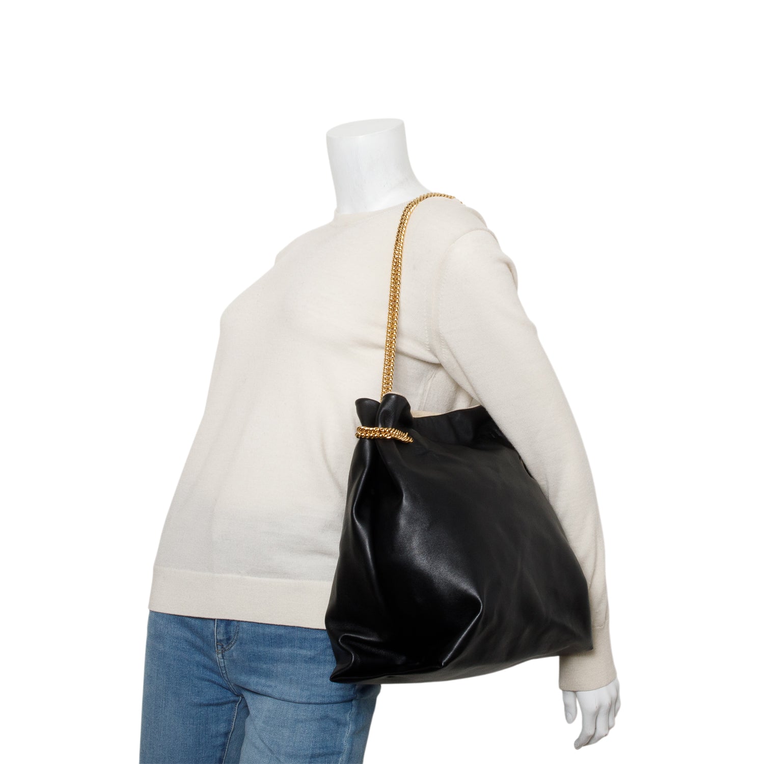 Stella McCartney Black Medium Falabella Chain-Strap Tote Bag
