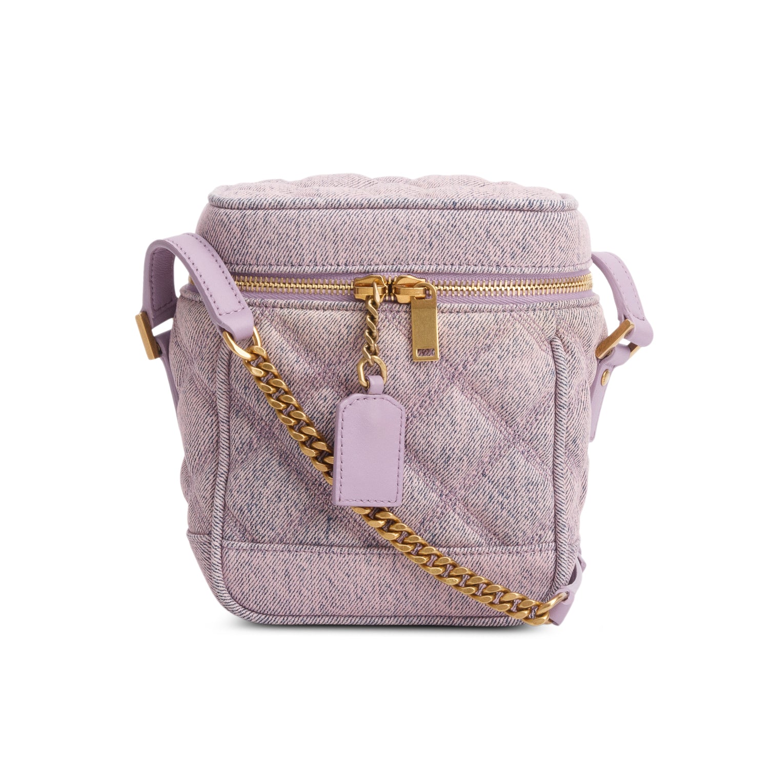 Saint Laurent 2022 Purple Denim 80's Vanity Crossbody Bag