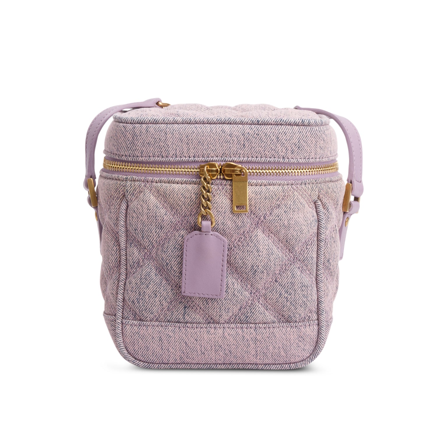 Saint Laurent 2022 Purple Denim 80's Vanity Crossbody Bag