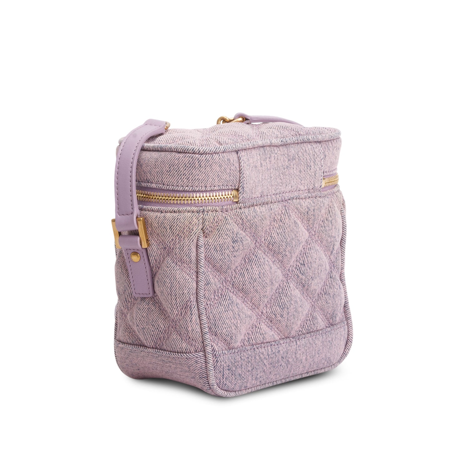 Saint Laurent 2022 Purple Denim 80's Vanity Crossbody Bag