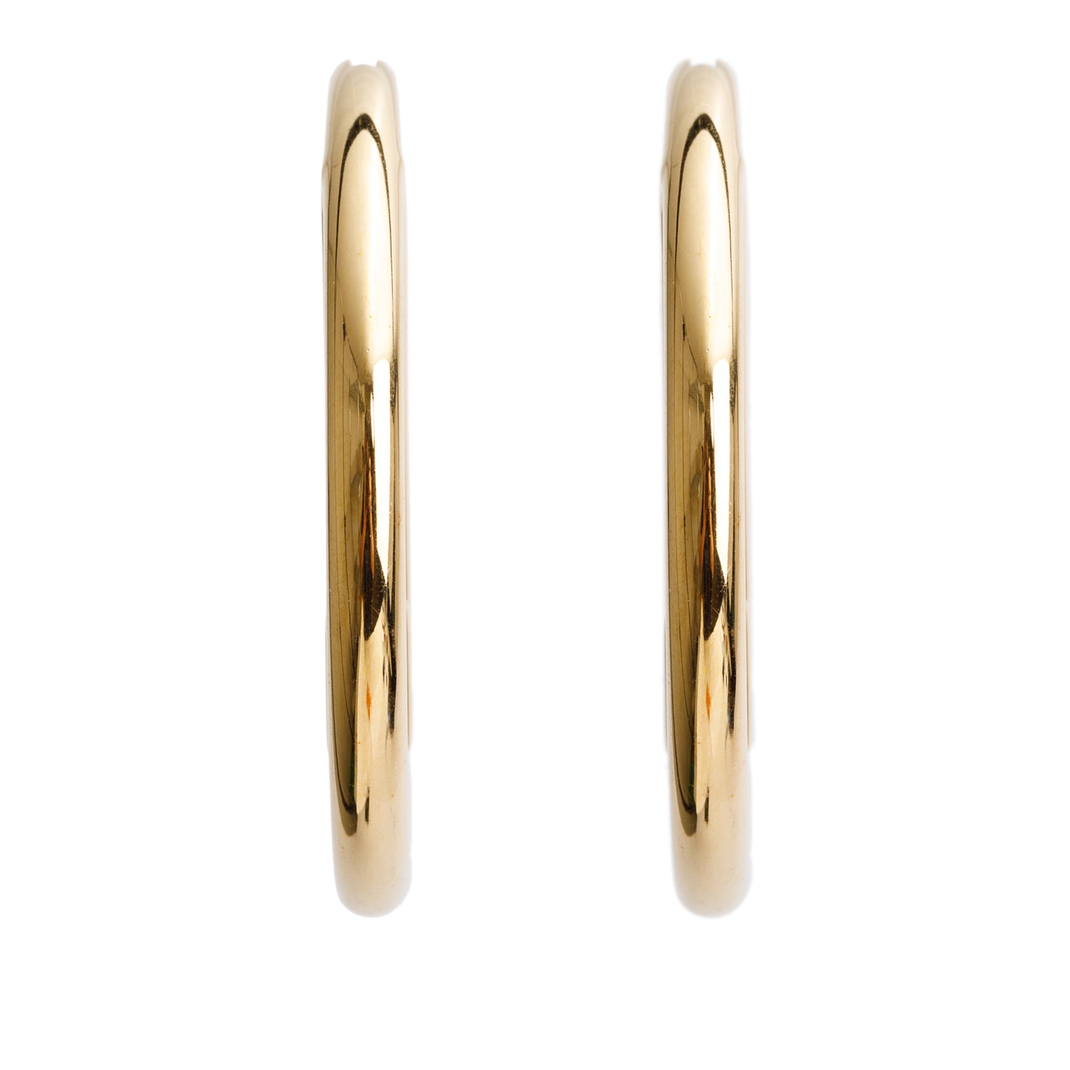 Louis Vuitton 2022 Gold-Plated Louise Hoop GM Earrings w/ Box