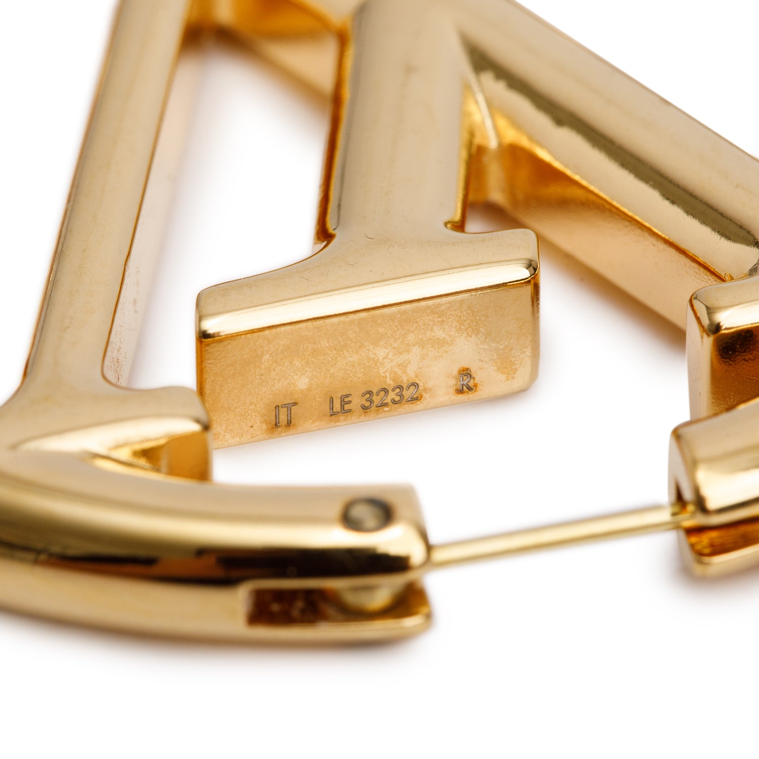 Louis Vuitton 2022 Gold-Plated Louise Hoop GM Earrings w/ Box