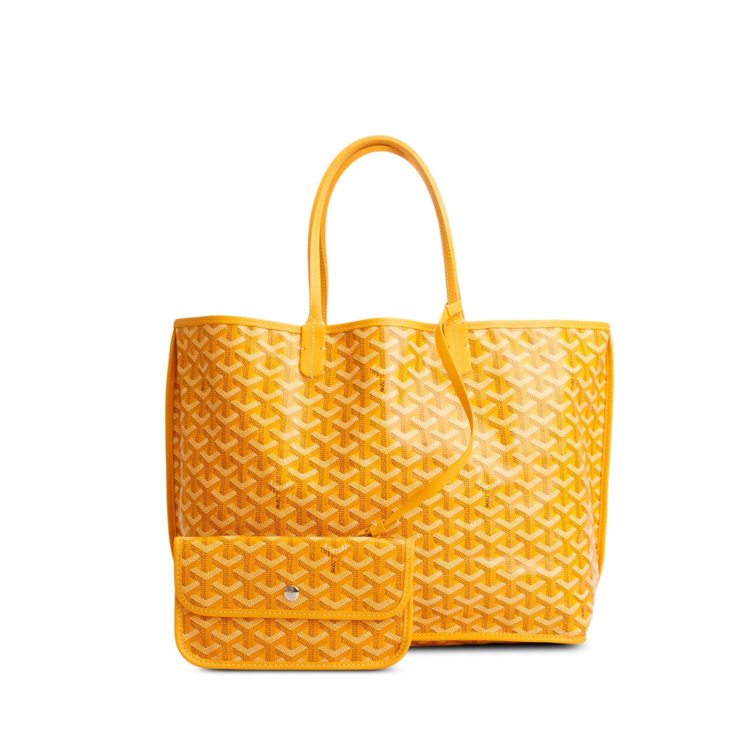 Goyard 2022 Yellow Goyardine Reversible Anjou PM w/ Pouch