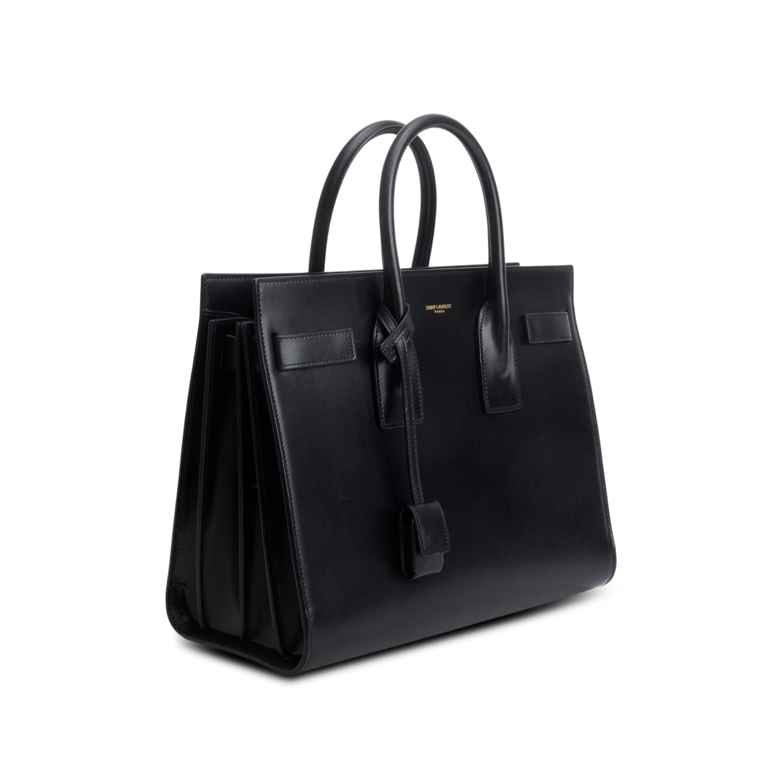 Saint Laurent 2023 Black Calfskin Leather Large Sac de Jour w/ Strap
