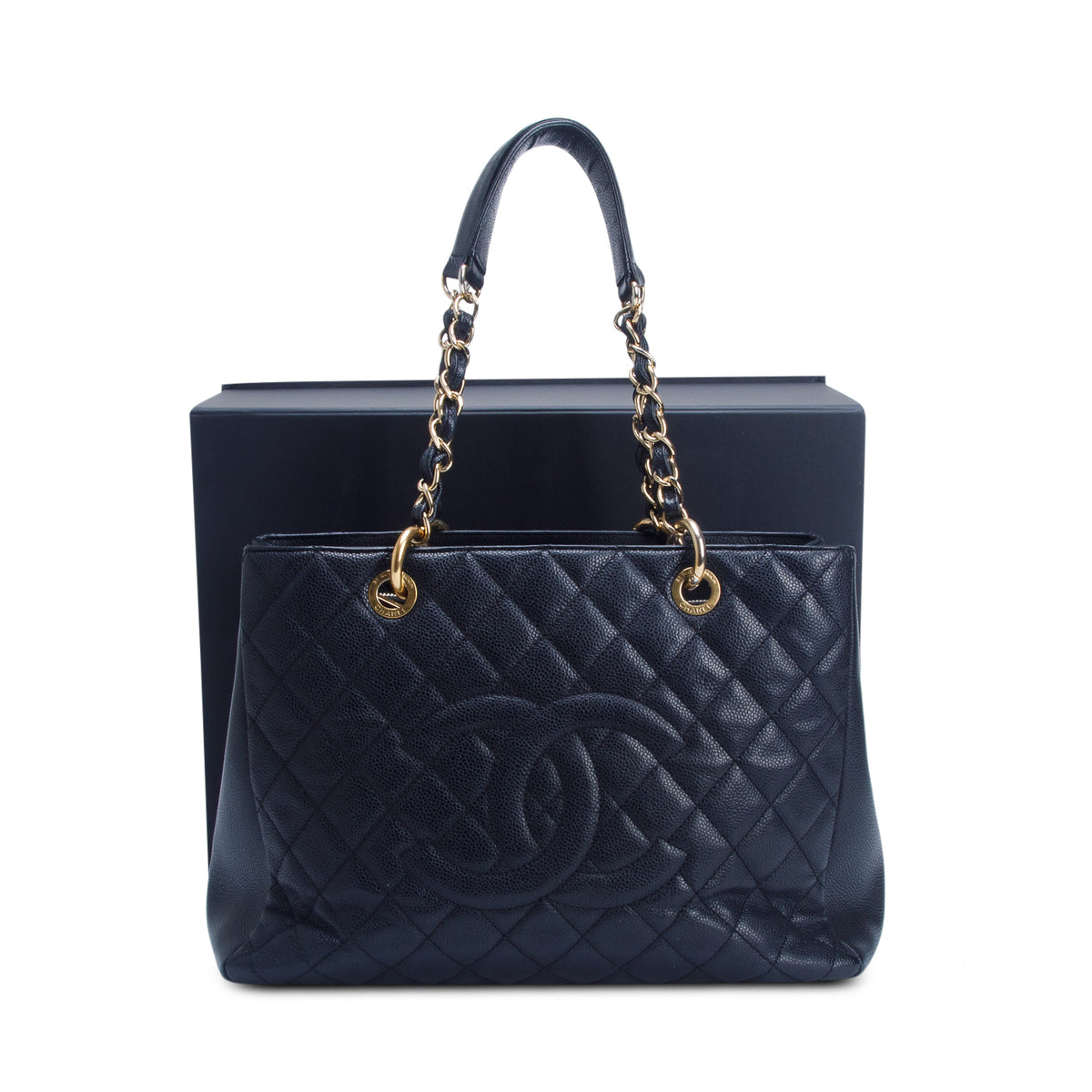 Chanel Black Caviar Leather Grand Shopping Tote (GST) w/ Box