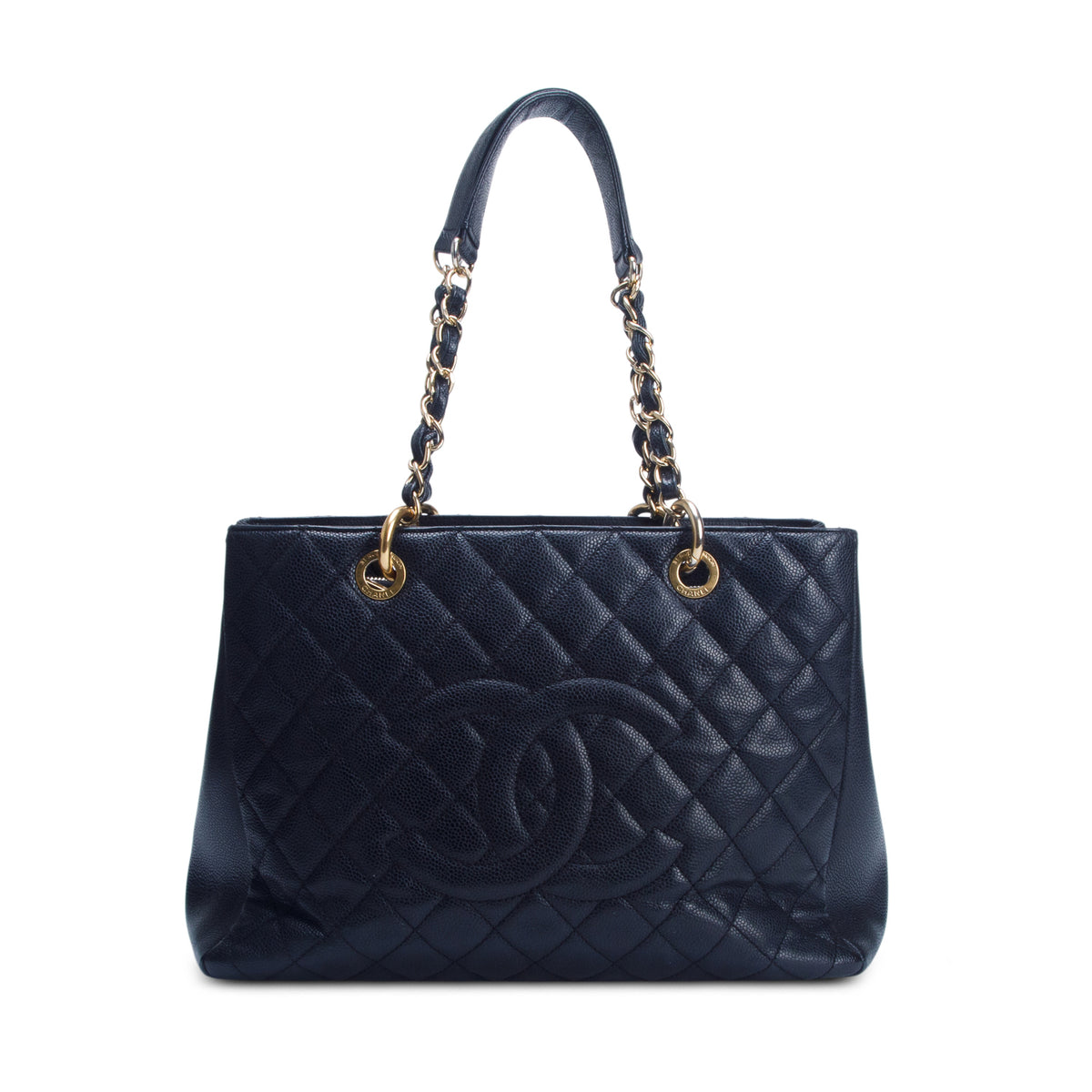 Chanel Black Caviar Leather Grand Shopping Tote (GST) w/ Box