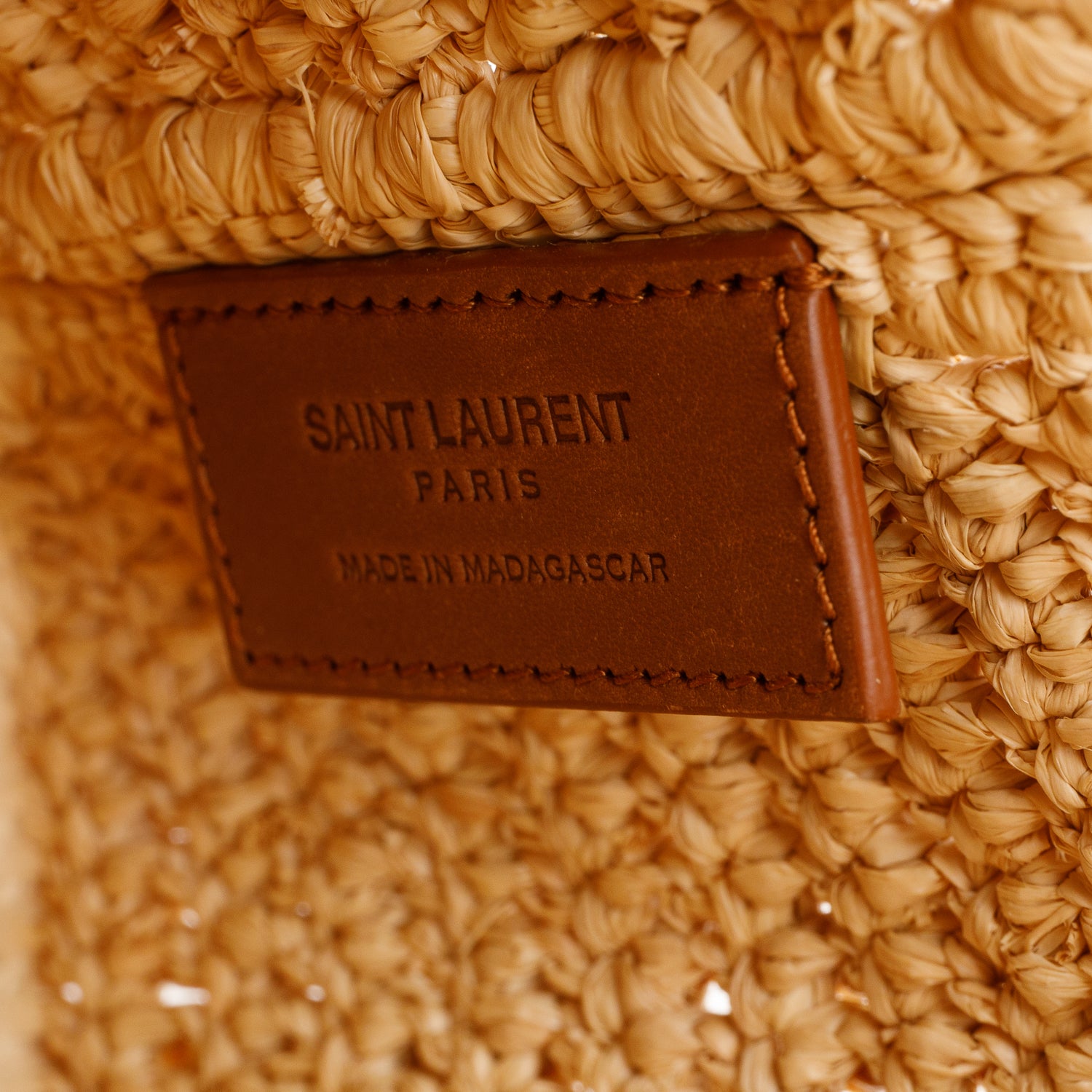 Saint Laurent 2025 Raffia Gaby Bucket Bag w/ Box & Strap