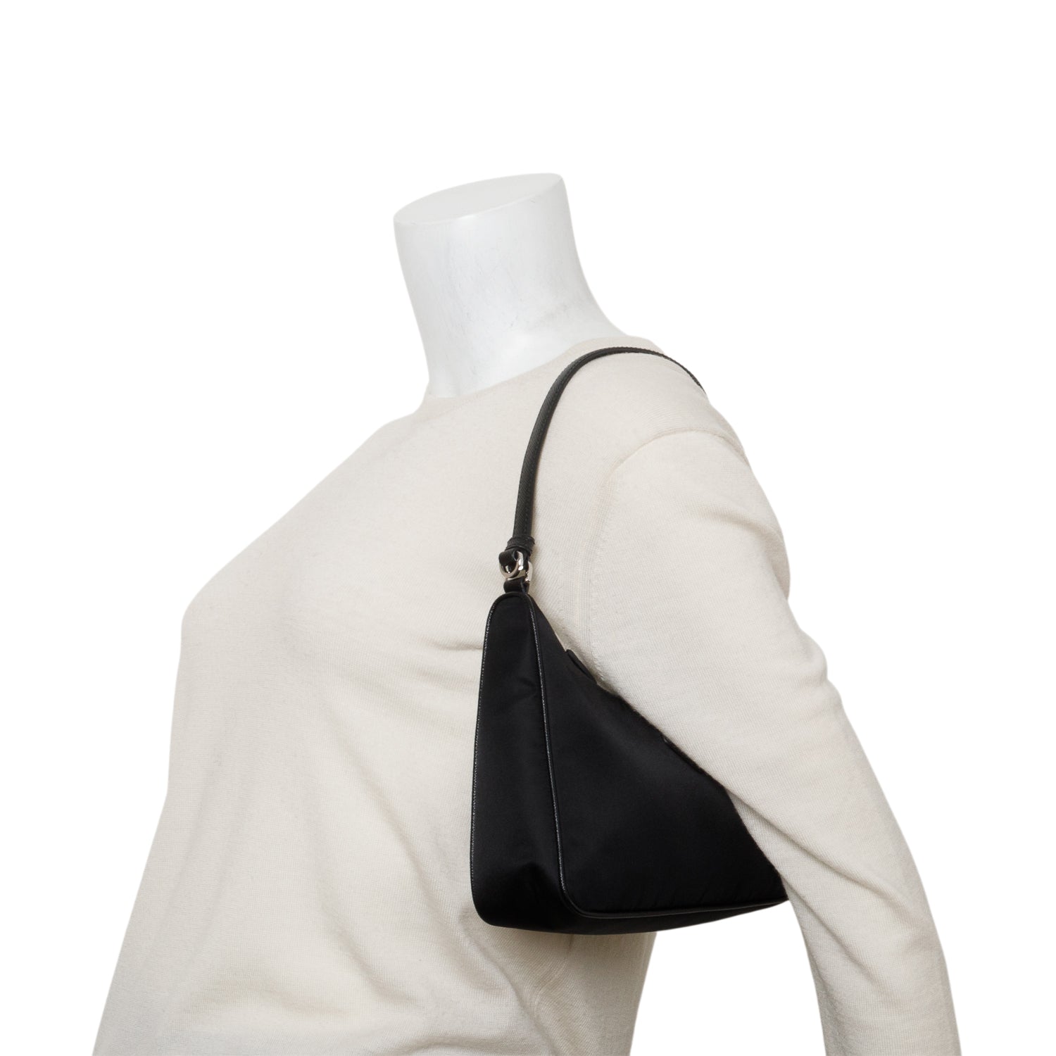Prada Black Tessuto Nylon Saffiano Mini Re-Edition 2005 Bag w/ Box
