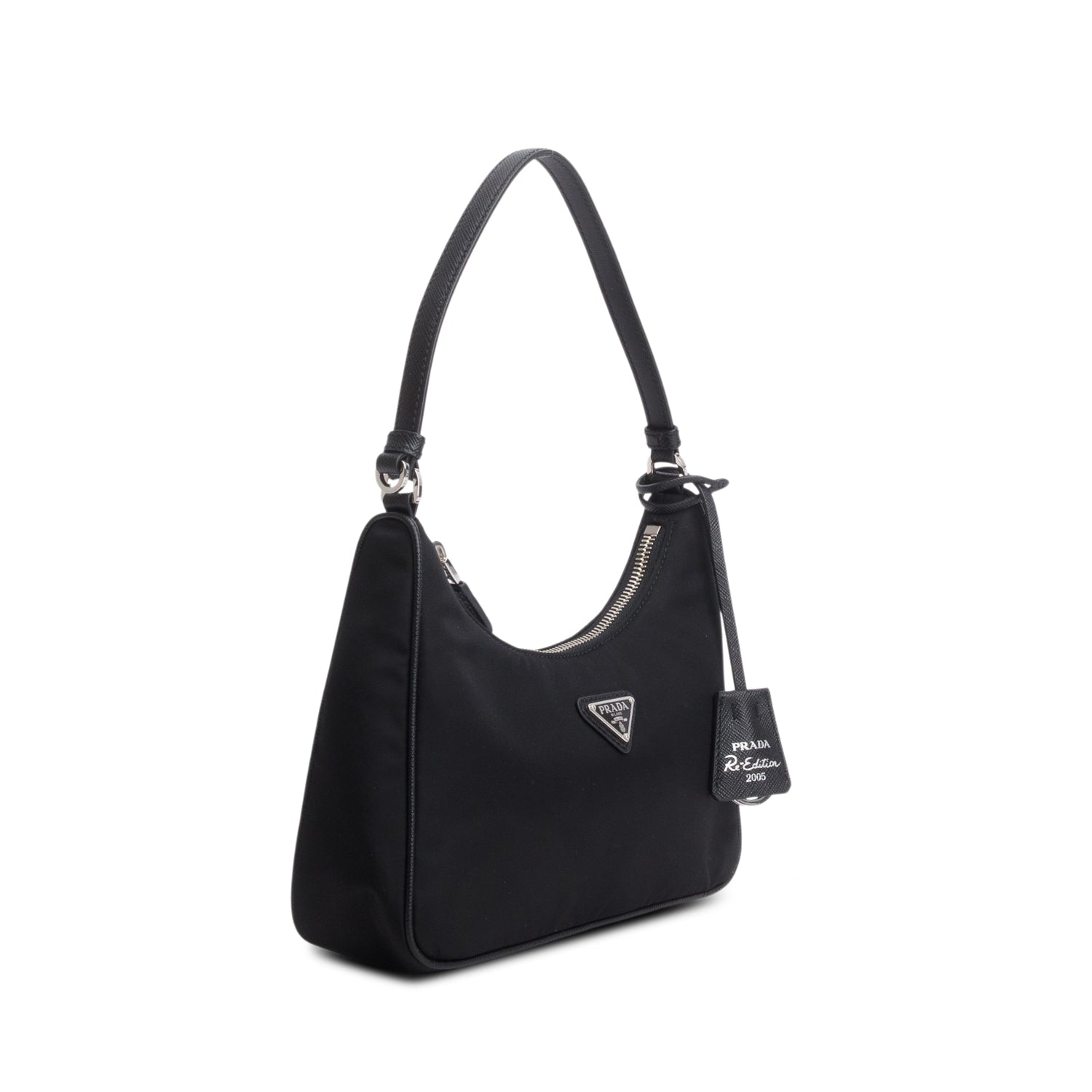 Prada Black Tessuto Nylon Saffiano Mini Re-Edition 2005 Bag w/ Box