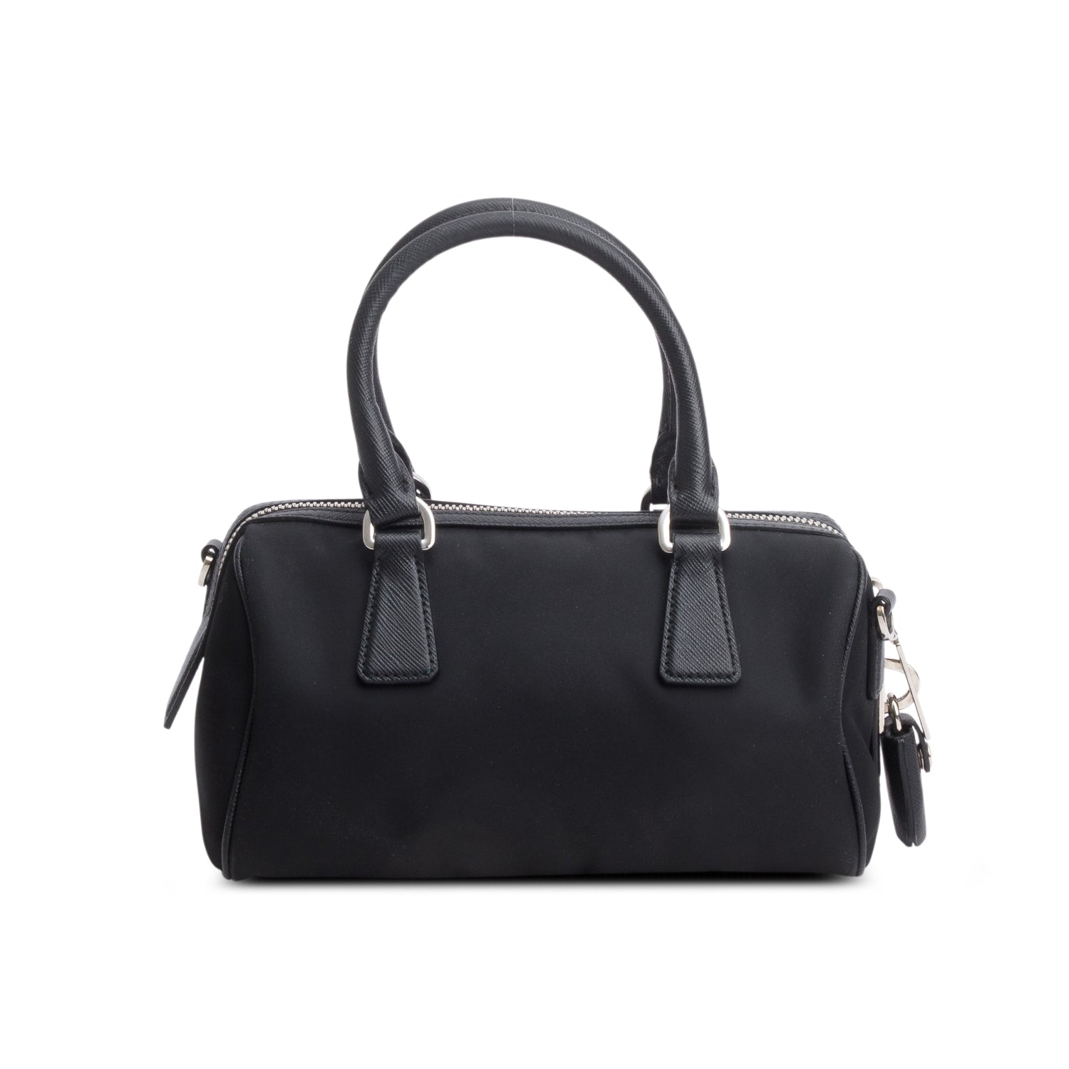 Prada Black Tessuto Nylon Saffiano Mini Re-Edition 2005 Top Handle Bag