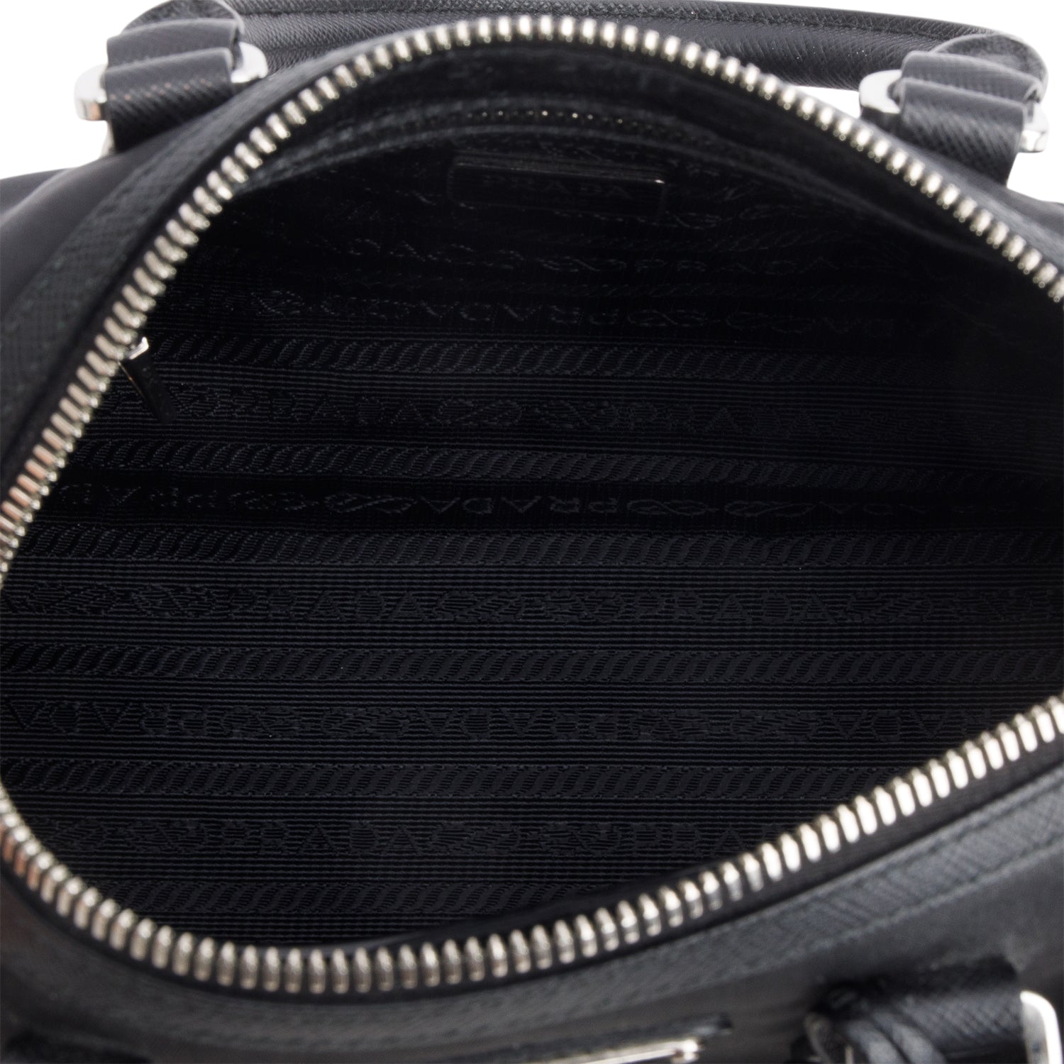 Prada Black Tessuto Nylon Saffiano Mini Re-Edition 2005 Top Handle Bag