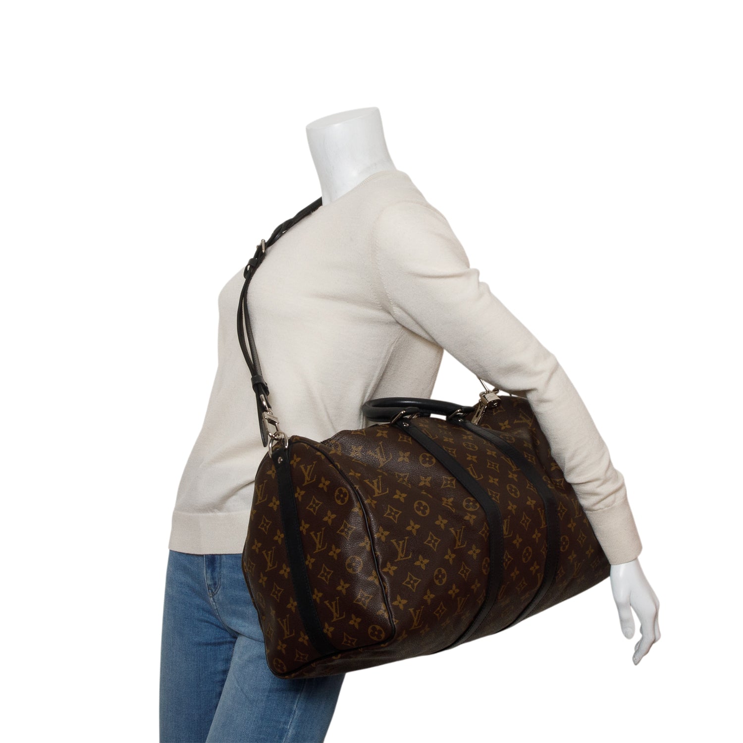 Louis Vuitton Monogram Macassar Keepall Bandouliere 45 w/ Strap