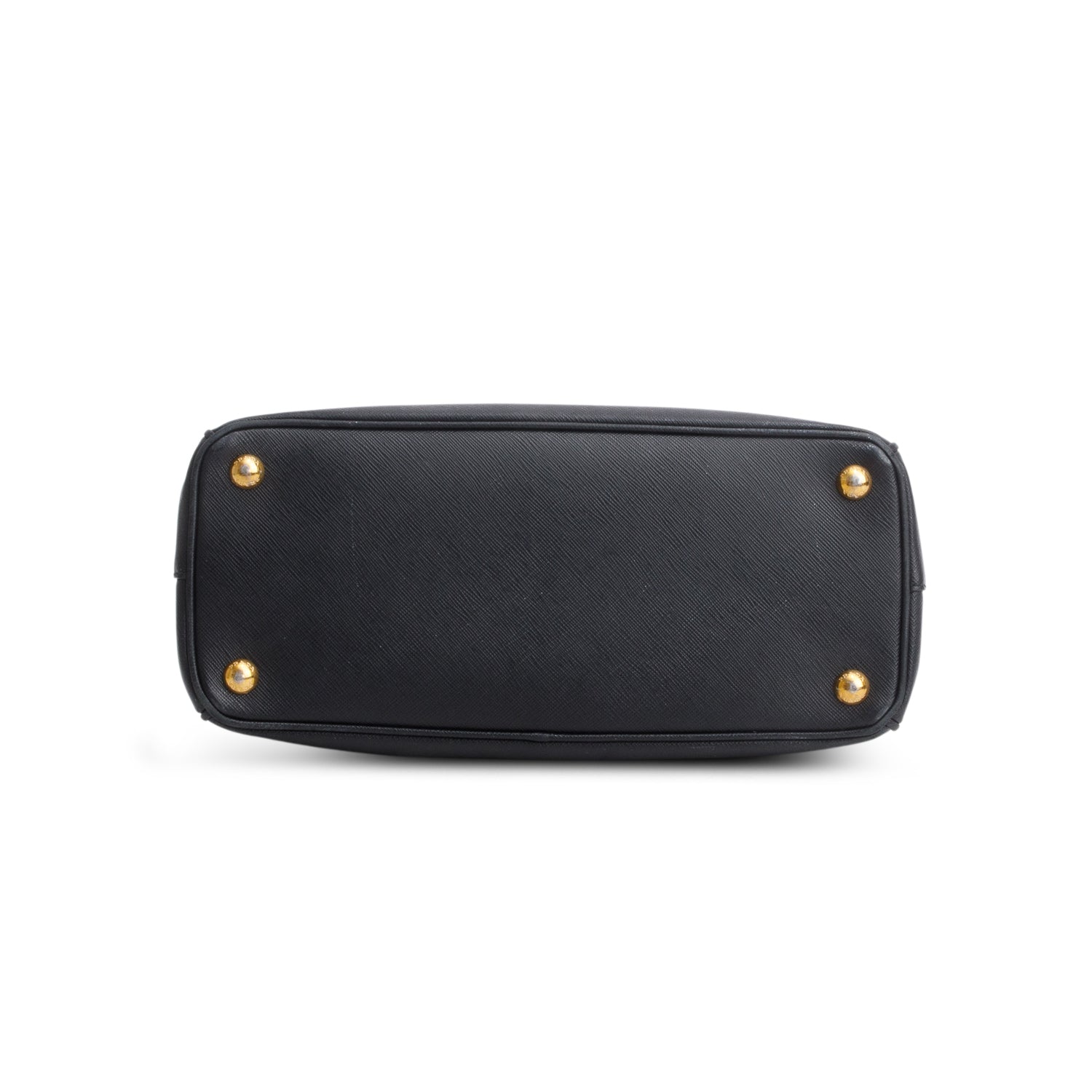 Prada Black Saffiano Leather Small Double Zip Galleria Tote