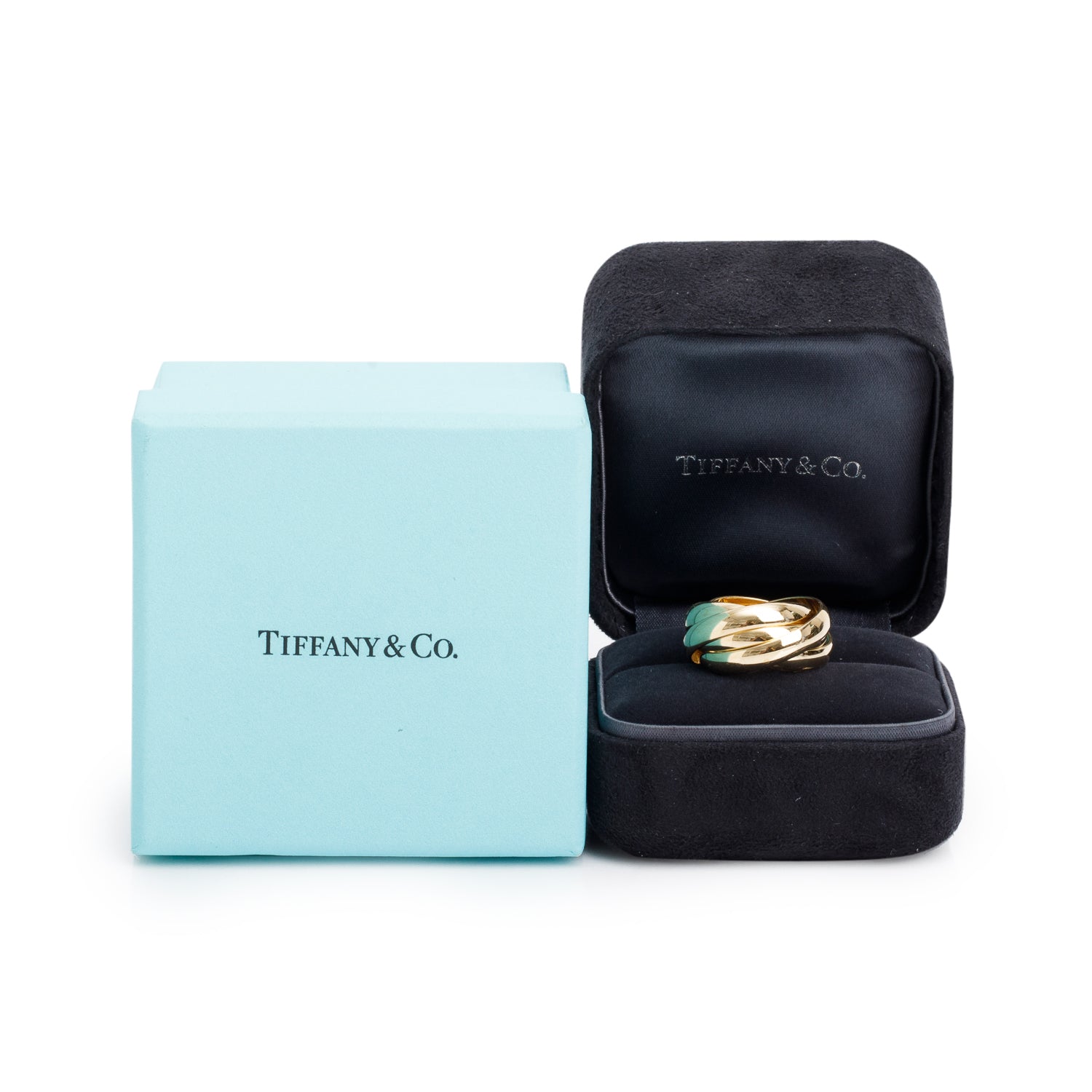 Tiffany & Co. Paloma Picasso 18k Yellow Gold Five Band Melody Rolling Ring, Size 6.5 w/ Box