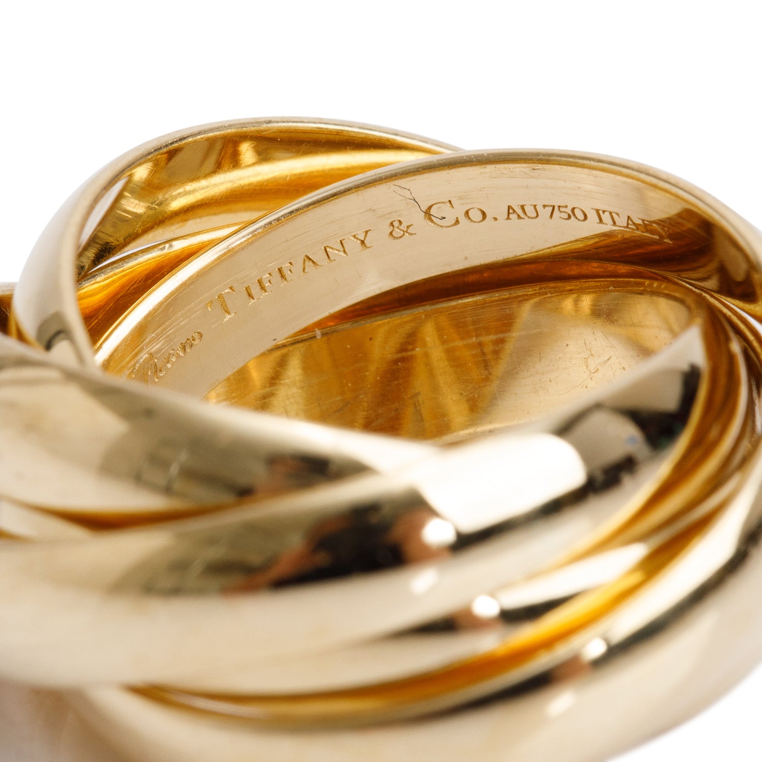 Tiffany & Co. Paloma Picasso 18k Yellow Gold Five Band Melody Rolling Ring, Size 6.5 w/ Box