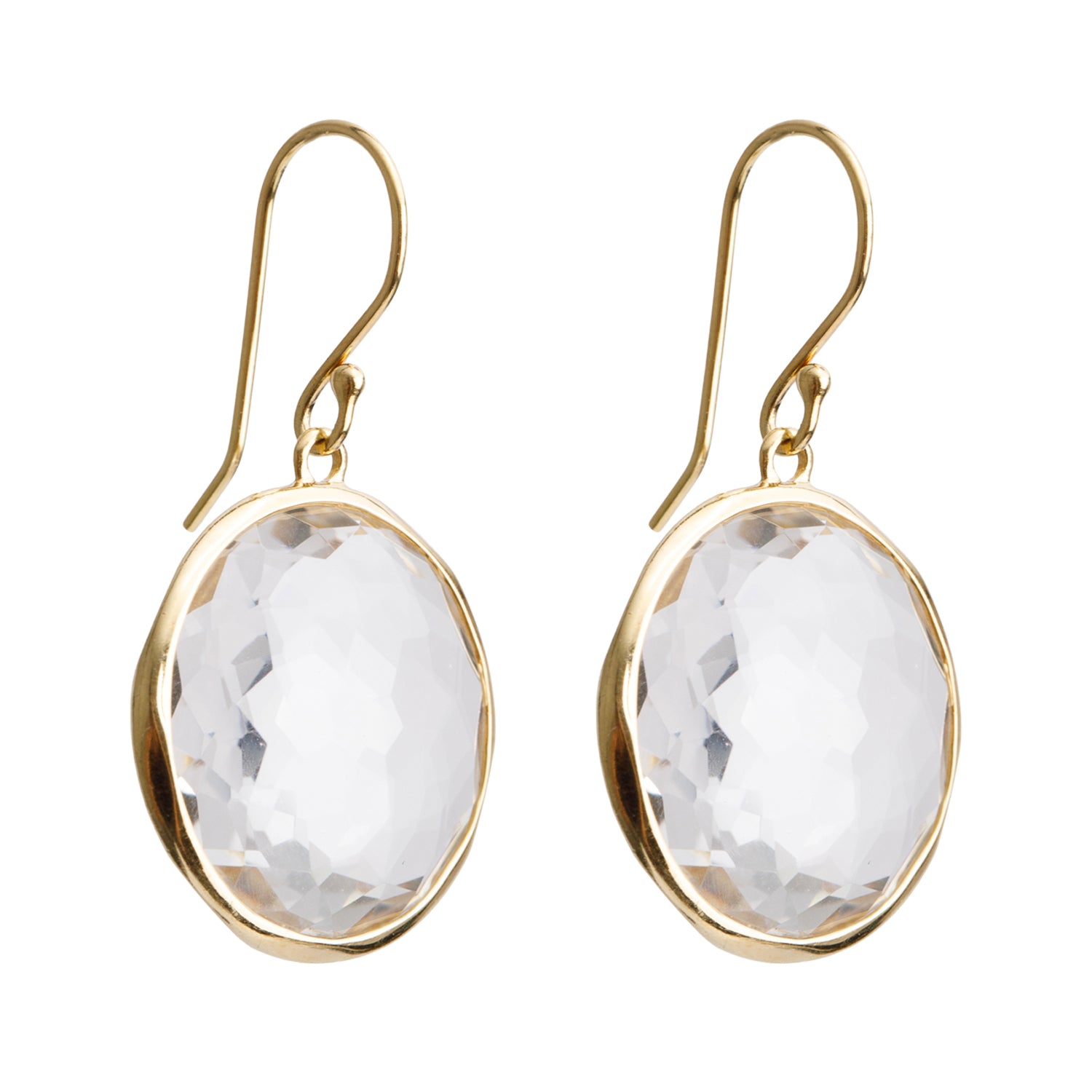 Ippolita 18k Yellow Gold Rock Crystal Large Single Drop Earrings