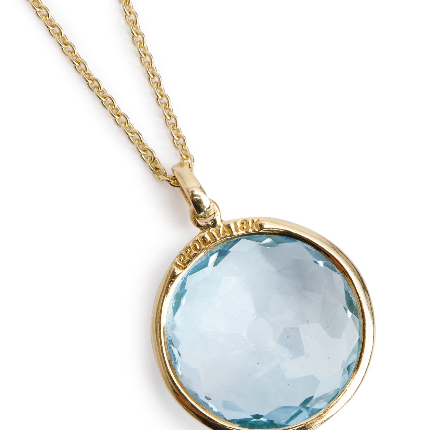Ippolita 18k Yellow Gold Blue Topaz Pendant Necklace