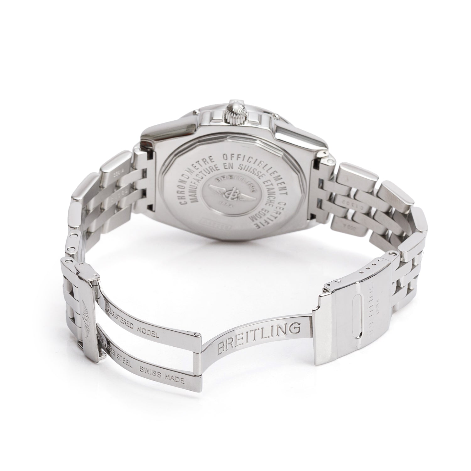 Breitling Stainless Steel Headwind Day-Date 42 MM Automatic Watch Silver Dial A45355