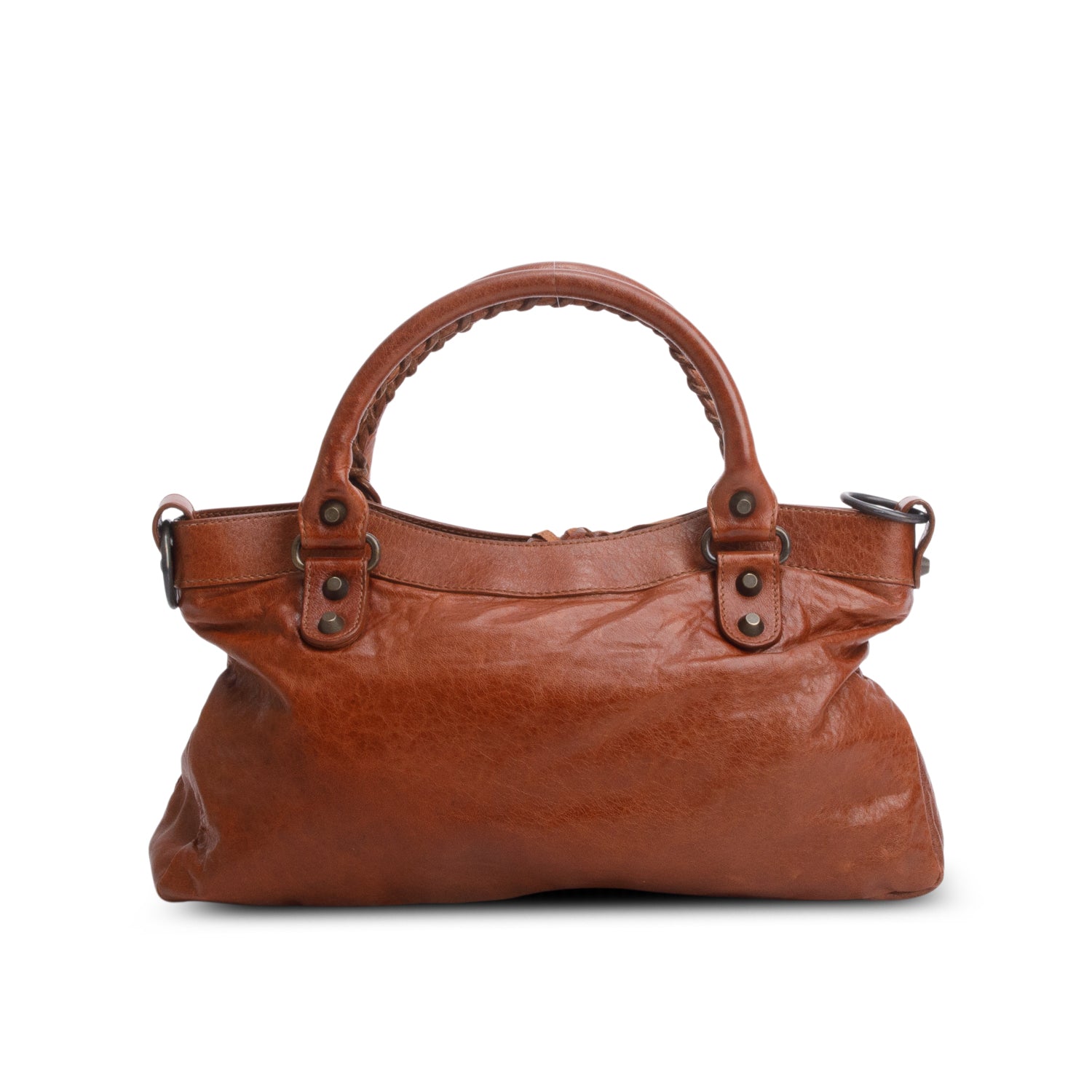 Balenciaga Brown Agneau Arena Classic Hardware Le City First Bag w/ Strap