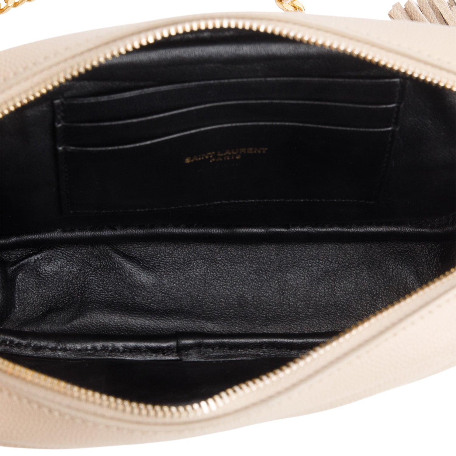 Saint Laurent 2022 Beige Grain de Poudre Matelasse Mini Lou Camera Bag w/ Box