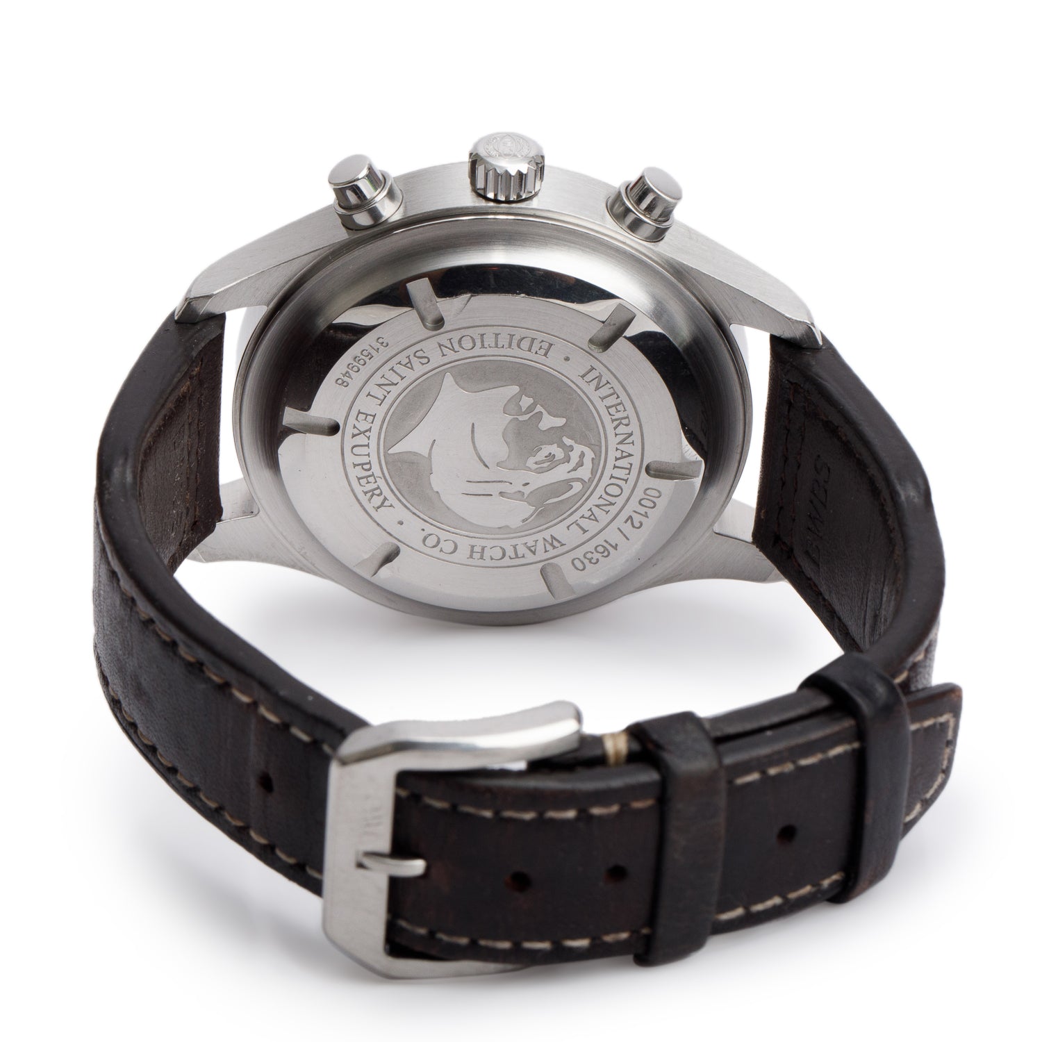 IWC Stainless Steel Limited Edition Pilot Saint Expupery 42 MM Automatic Chronograph Watch Brown Dial IW371709