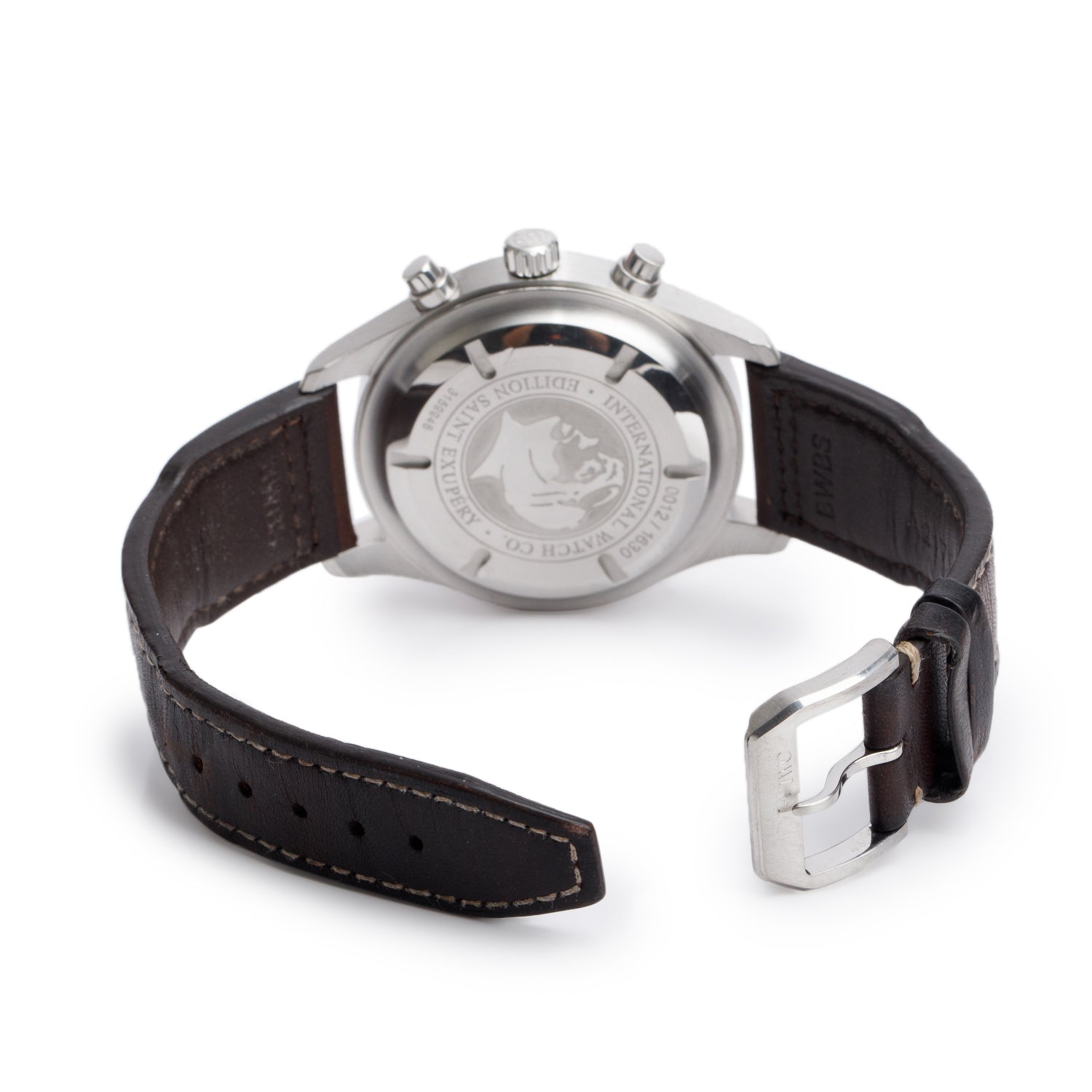 IWC Stainless Steel Limited Edition Pilot Saint Expupery 42 MM Automatic Chronograph Watch Brown Dial IW371709