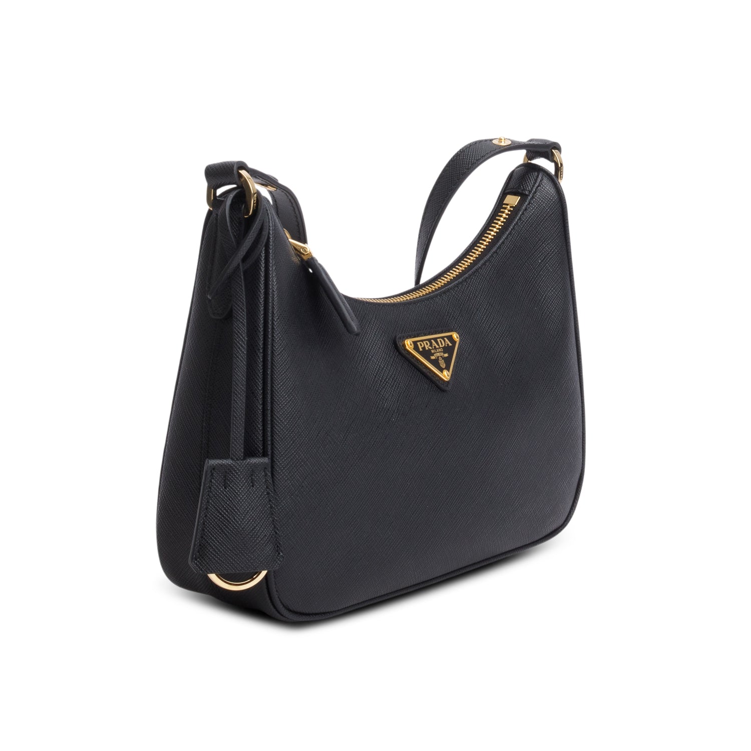 Prada Black Saffiano Lux Mini Re-Edition Shoulder Bag w/ Box